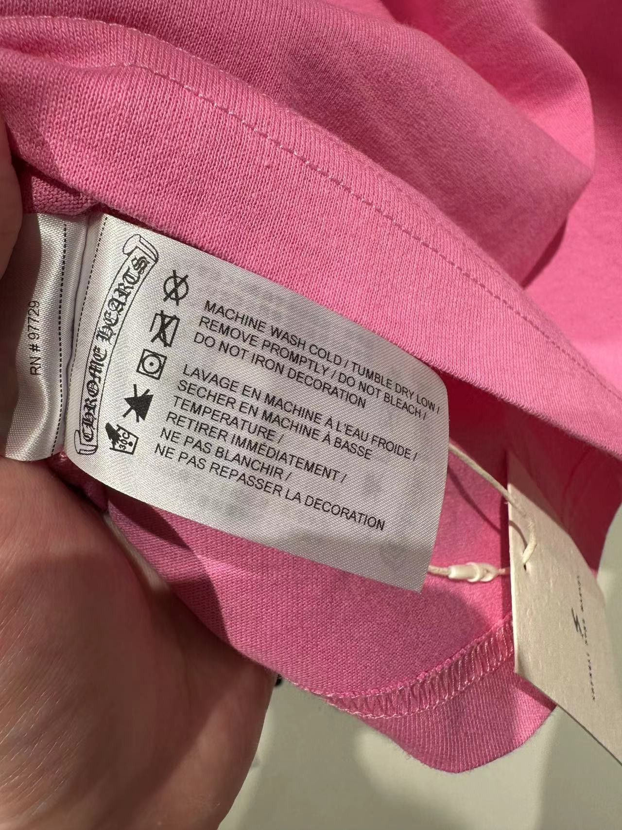 Chrome Hearts Chrome Hearts Pink Scroll Logo Short Sleeve Tee Size US L / EU 52-54 / 3 - 3 Thumbnail