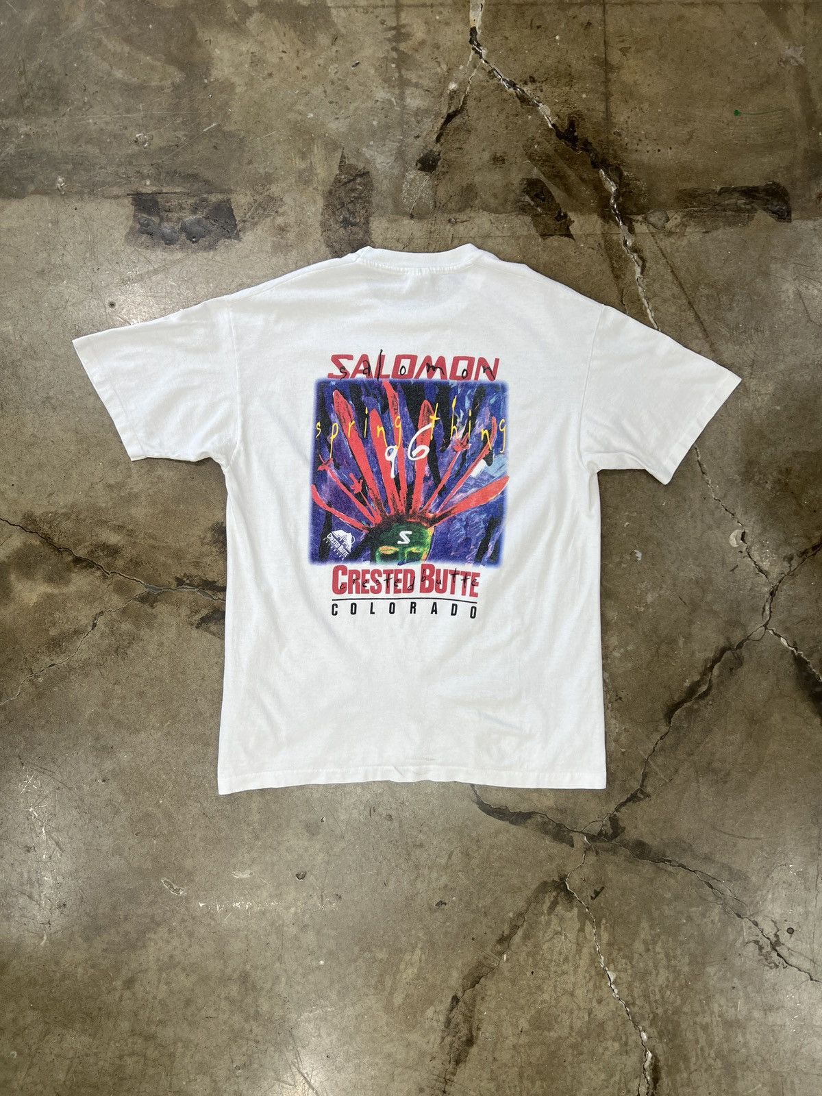 Vintage Vintage 1996 Salomon Spring Thing Crested Butte art Tee XL Size US XL / EU 56 / 4 - 2 Thumbnail