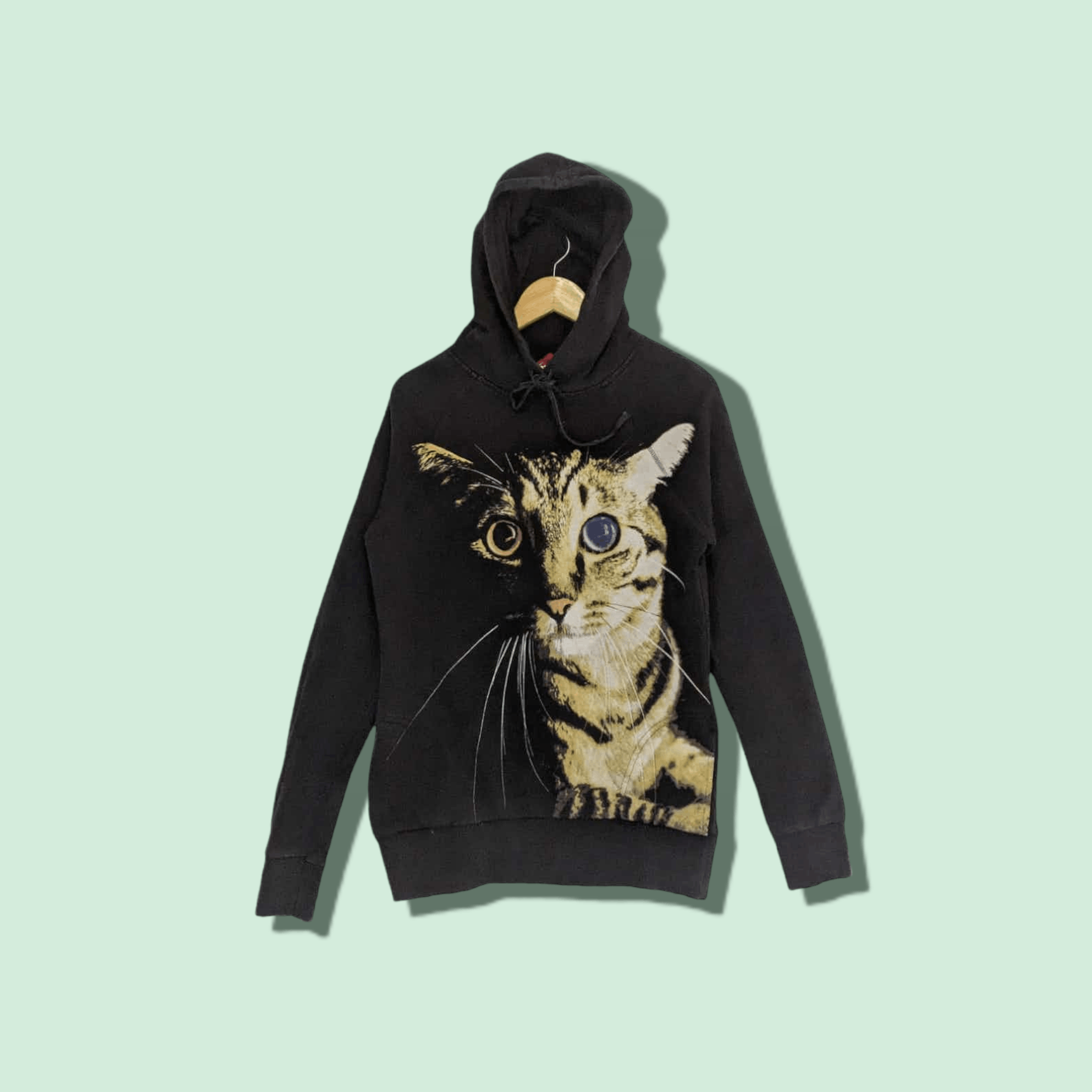 DIVEDED H&M Cat Big Image Hoodie Sweatshirt