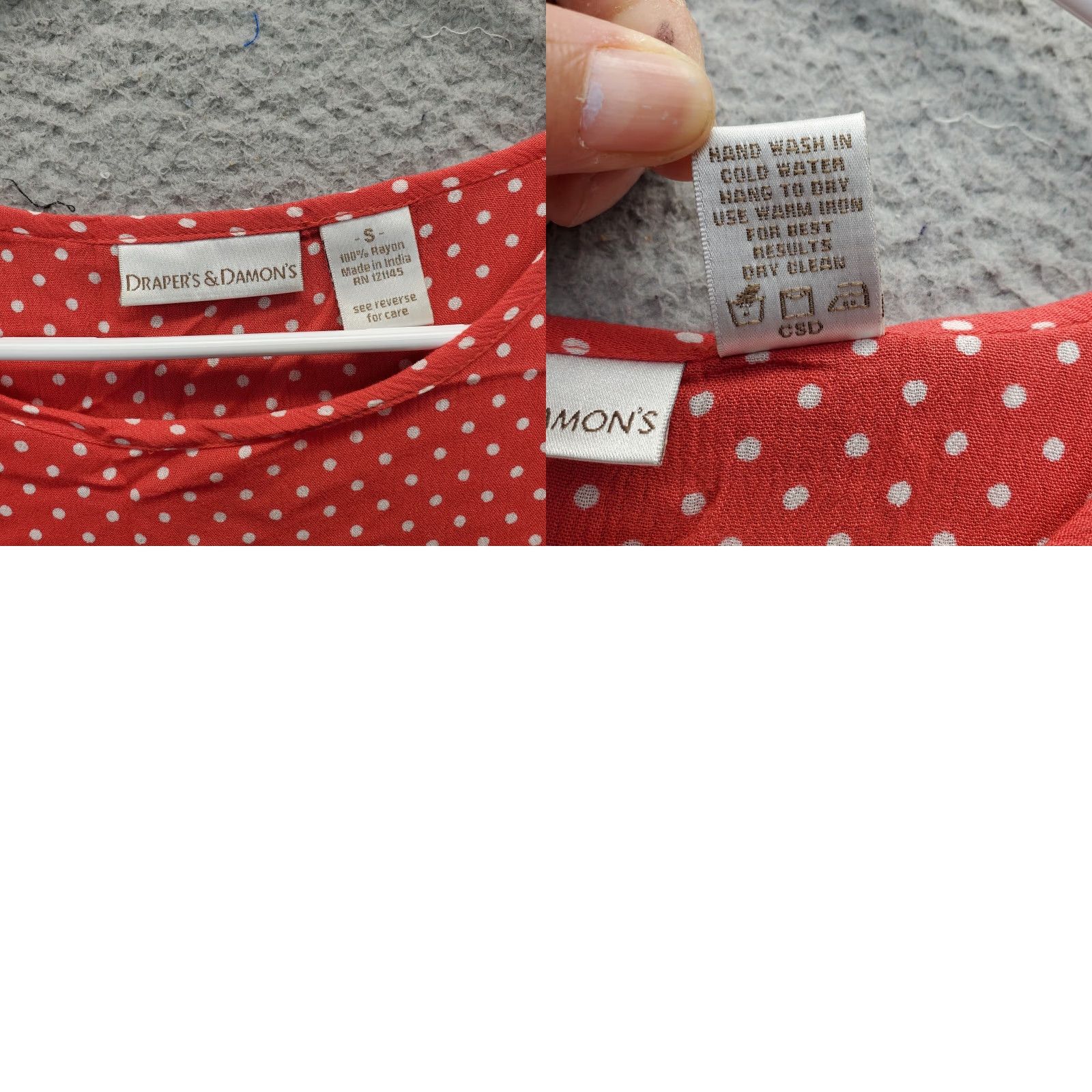 Draper\'s & Damon\'s Womens Size S 2-Piece Skirt and Top Set Multicolor Polka Dot Rayon