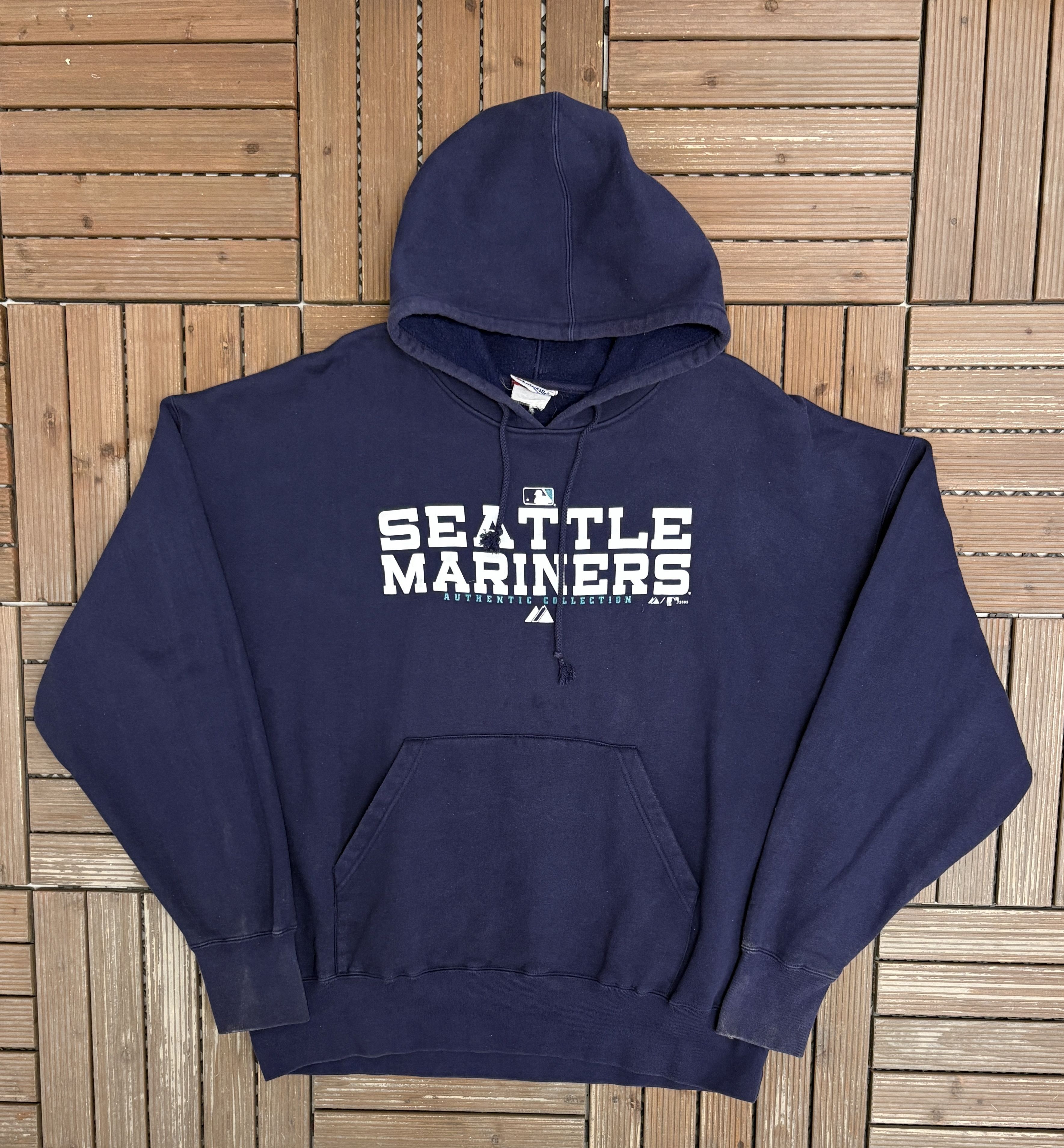 Majestic Seattle Mariners Vintage Blue Hoodie Sweatshirt Size US XXL / EU 58 / 5 - 1 Thumbnail