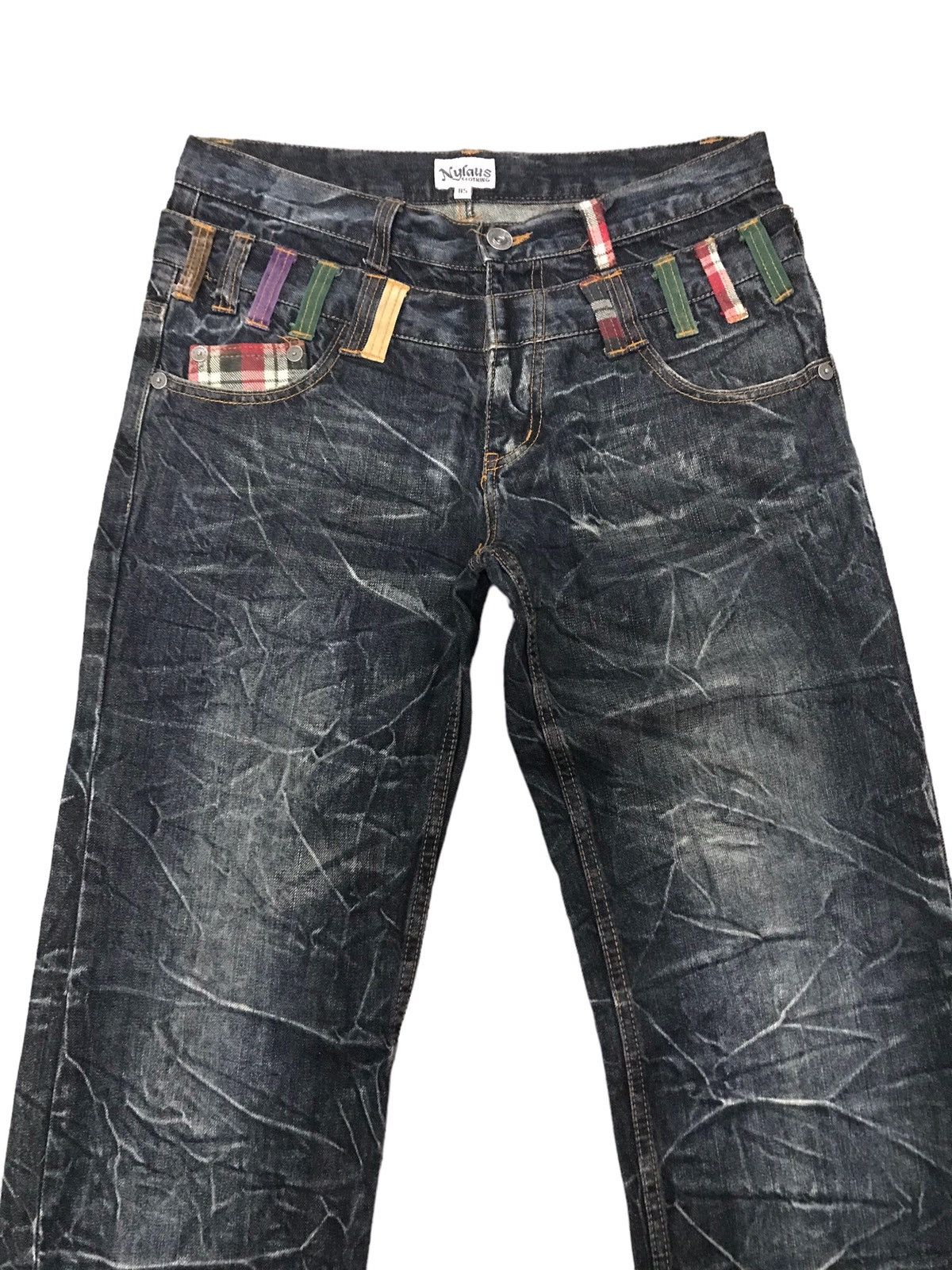 Japanese Brand × Vintage Nylaus Clothing Double Waist Denim Jeans Very Rare Size US 33 - 2 Thumbnail