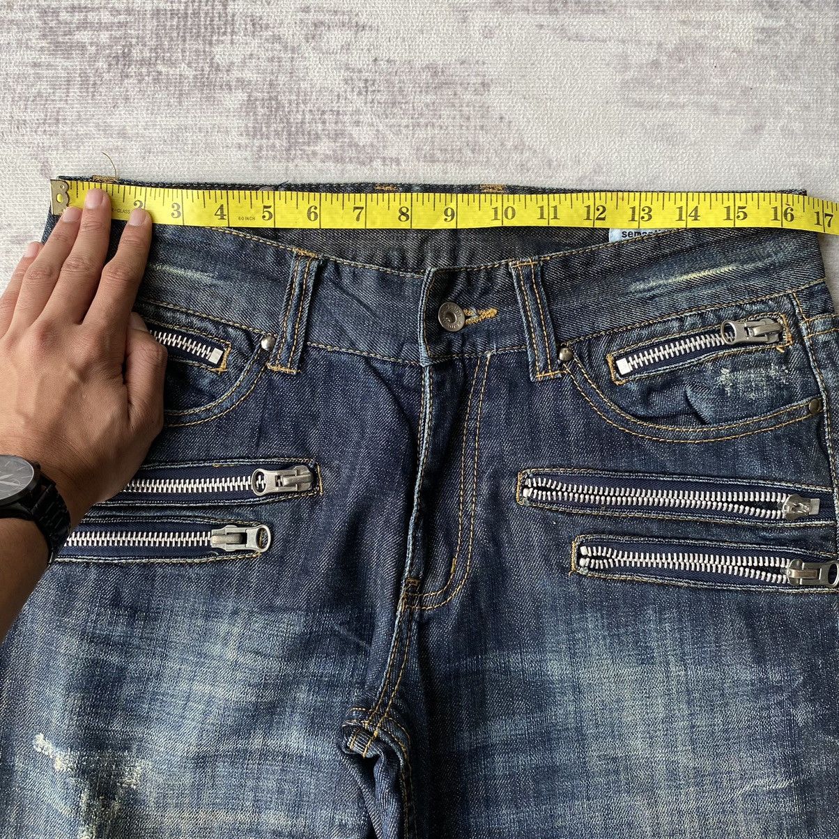 If Six Was Nine × Le Grande Bleu (L.G.B.) × semanticdesign Semantic Design Punk Zipper Denim Jeans Size US 33 - 14 Thumbnail