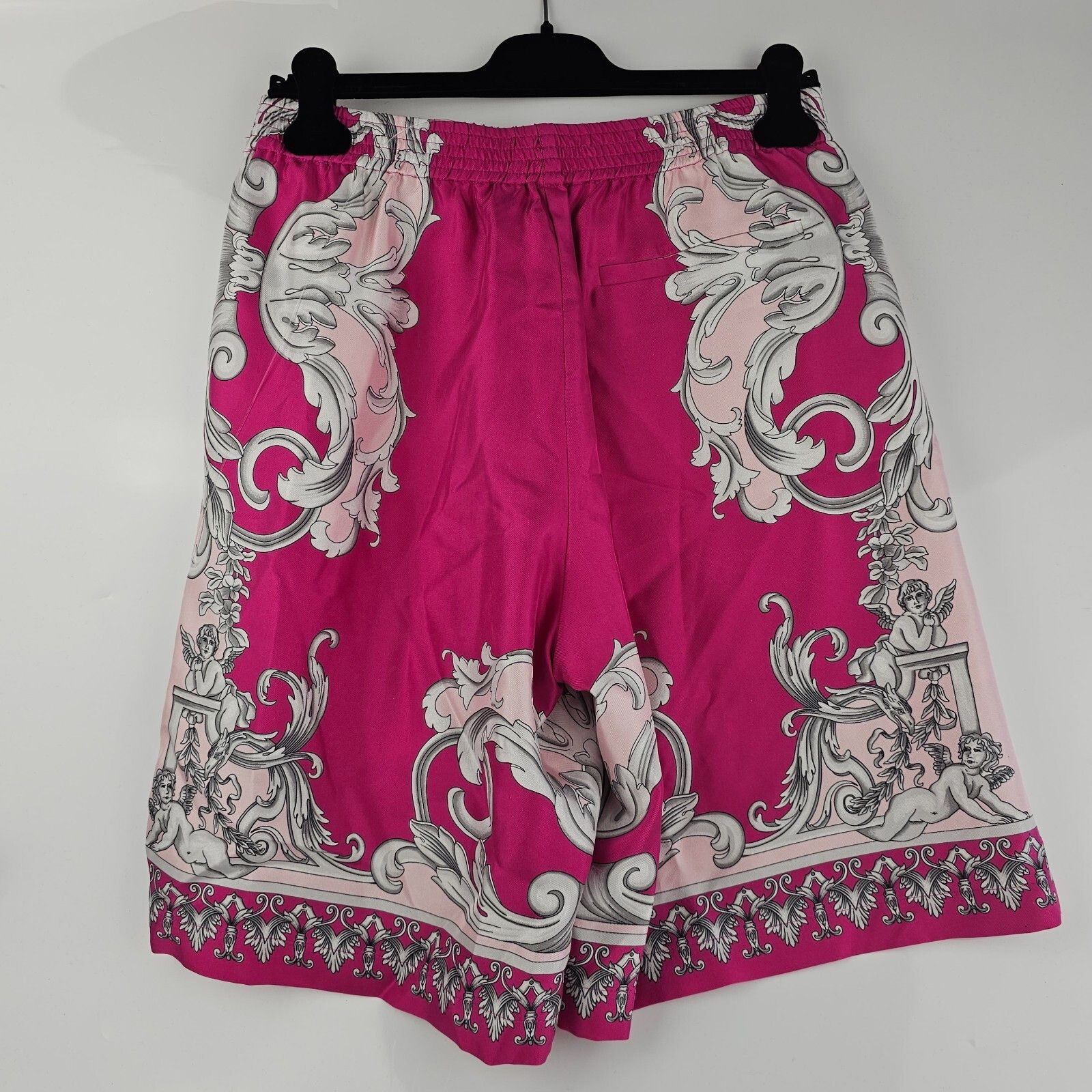 Versace VERSACE Pink Baroque Silk Shorts New Size IT48/M Size US 32 / EU 48 - 2 Thumbnail