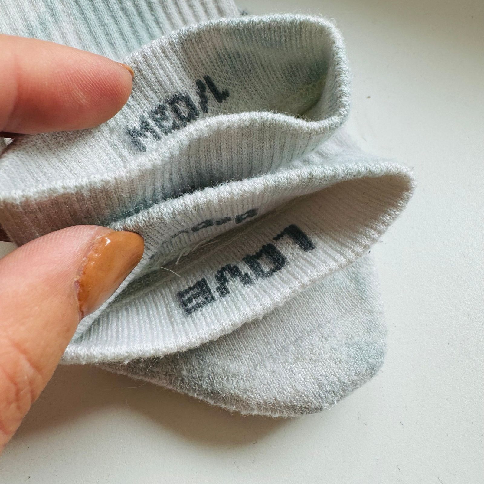 Lululemon LULULEMON Blue White Grey Logo Tie Dye Crew Tall Tube Socks Size ONE SIZE - 8 Thumbnail