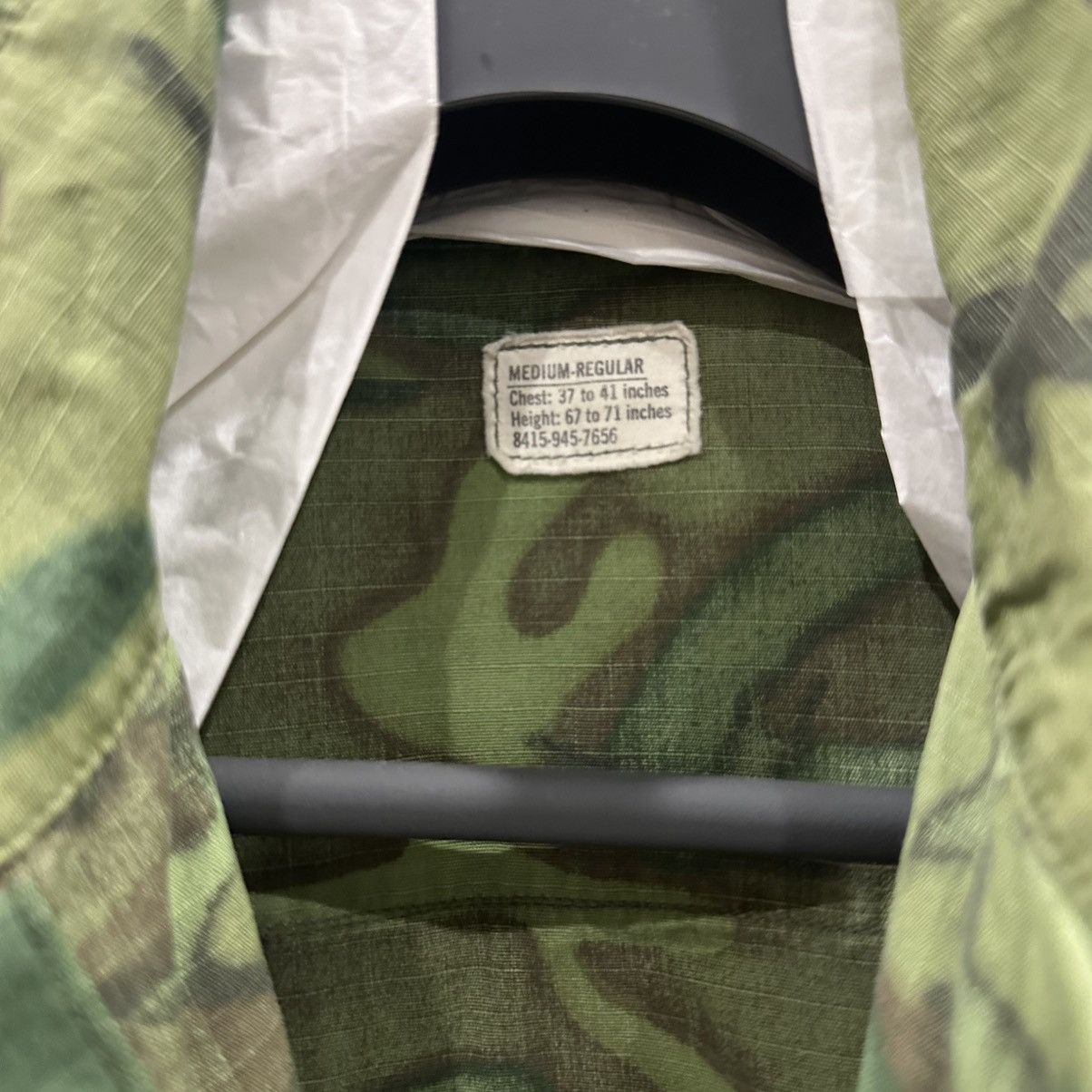 Vintage ORIGINAL 60s US MILITARY JUNGLE JACKET CAMOUFLAGE ERDL Size US L / EU 52-54 / 3 - 3 Thumbnail