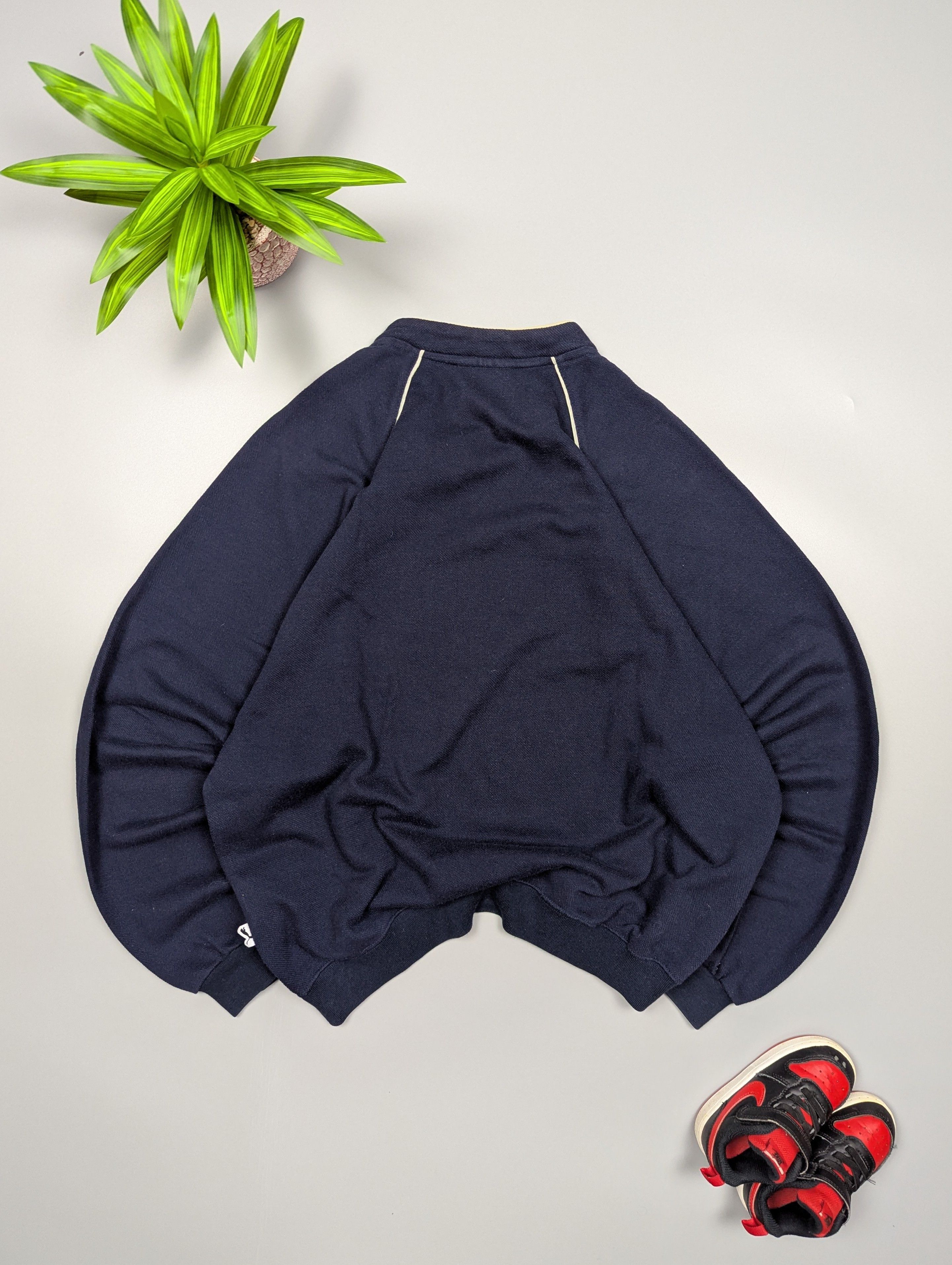 Puma VTG Puma Striped Logo Sweatshirt Navy Cotton Pullover Size US S / EU 44-46 / 1 - 7 Thumbnail