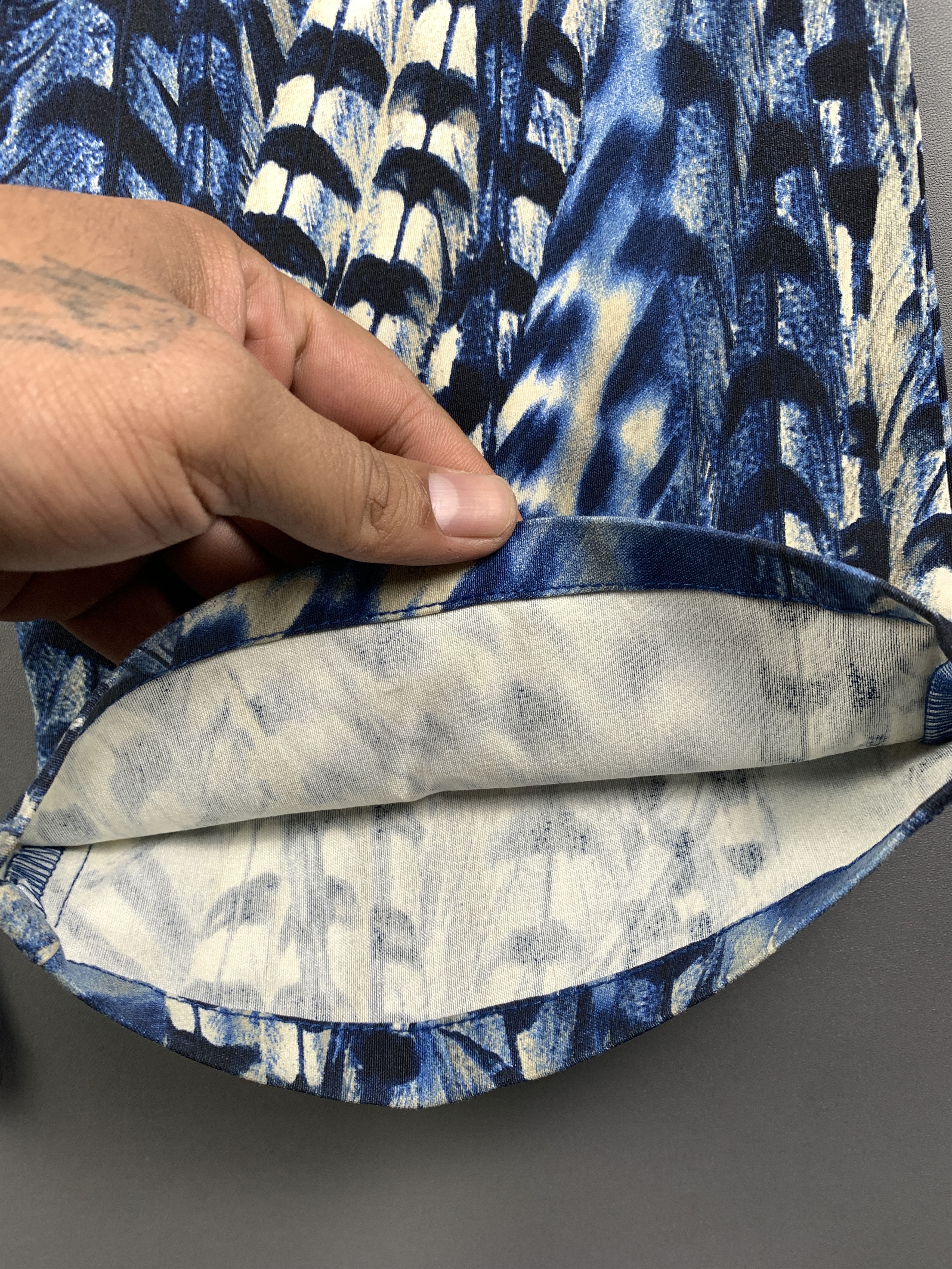 Japanese Brand bongo US Blue Peacock Printed Flare Pants (28 to 30) Size 28" / US 6 / IT 42 - 12 Thumbnail