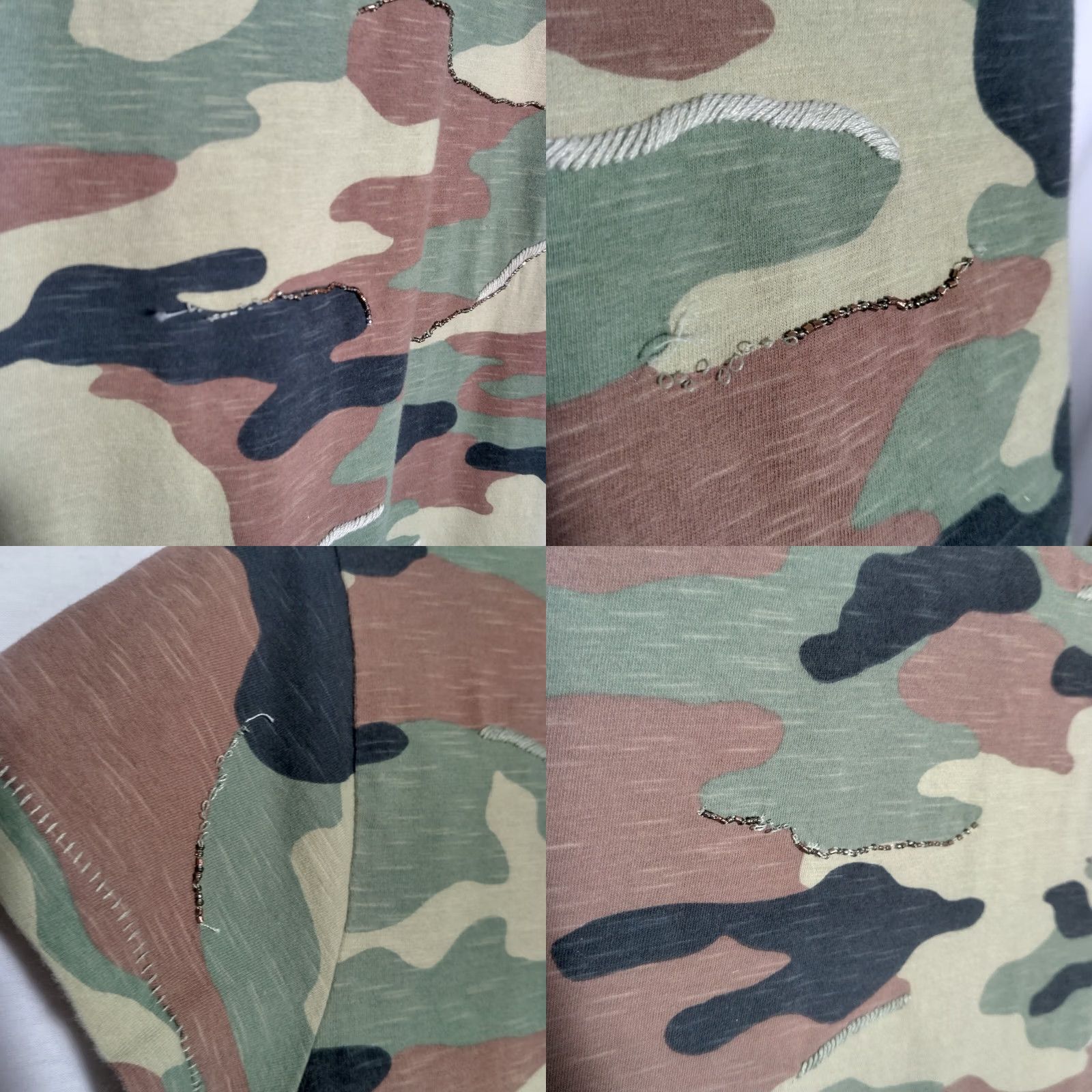 Polo Ralph Lauren Polo Ralph Lauren Shirt Dress Knit Camouflage Beaded Woodland Camo Distressed Casual Multicolor Womens S Size S / US 4 / IT 40 - 9 Thumbnail