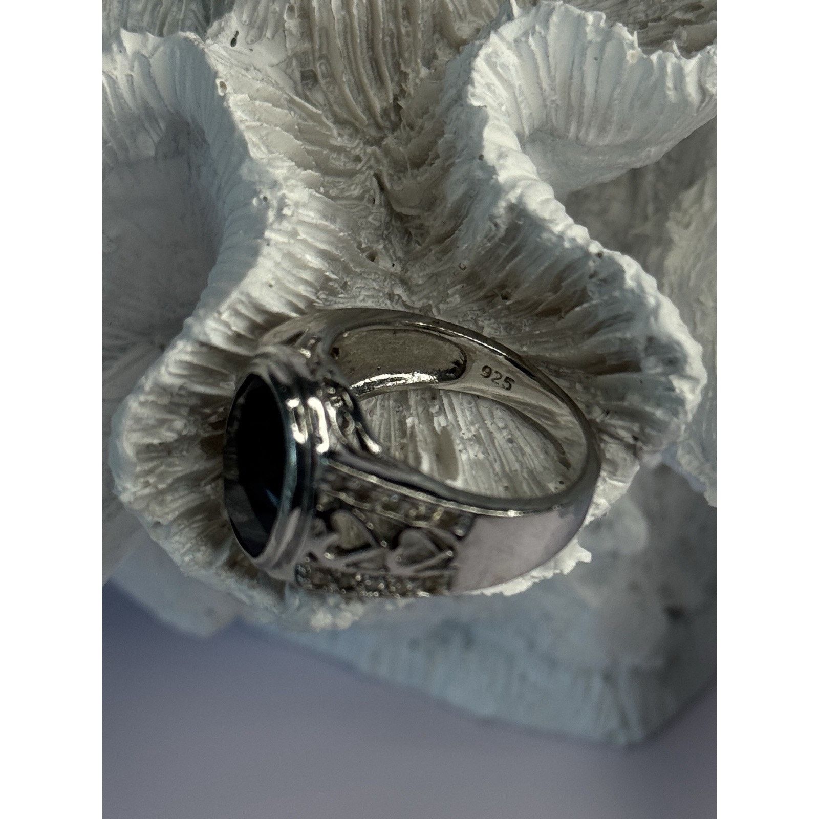 Jewelry 925 STERLING SILVER ONYX & BERYL RING SIZE 9 Size ONE SIZE - 8 Thumbnail