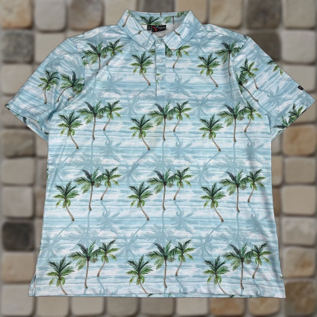 Vintage Yatta Polo Shirt Mens XL Blue Hawaiian Palm Short Sleeve Golfing Beach Polo Shirt Mens XL Blue Hawaiian Palm Short Sleeve Golfing Beach Size US XL / EU 56 / 4 - 1 Thumbnail