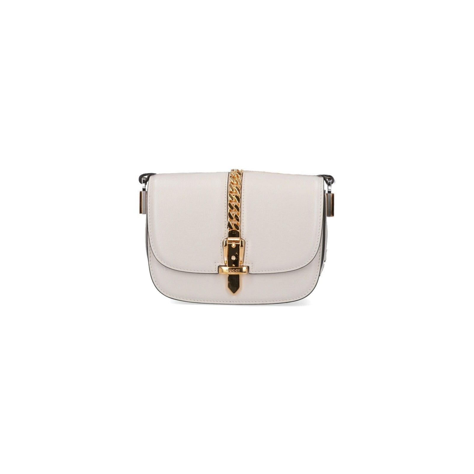 Gucci Gucci Sylvie Mini White Leather Shoulder Bag New Size ONE SIZE - 1 Thumbnail
