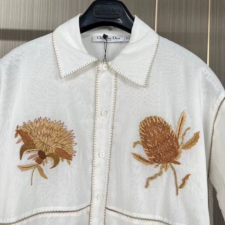 Dior Dior Embroidered Short Sleeve Shirt-2506 Size US S / EU 44-46 / 1 - 3 Thumbnail