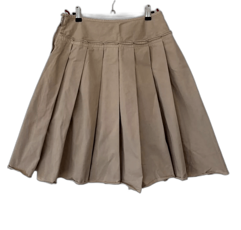 Prada Prada Pleated Skirt in Khaki Color Size 42" / US 20 - 1 Thumbnail