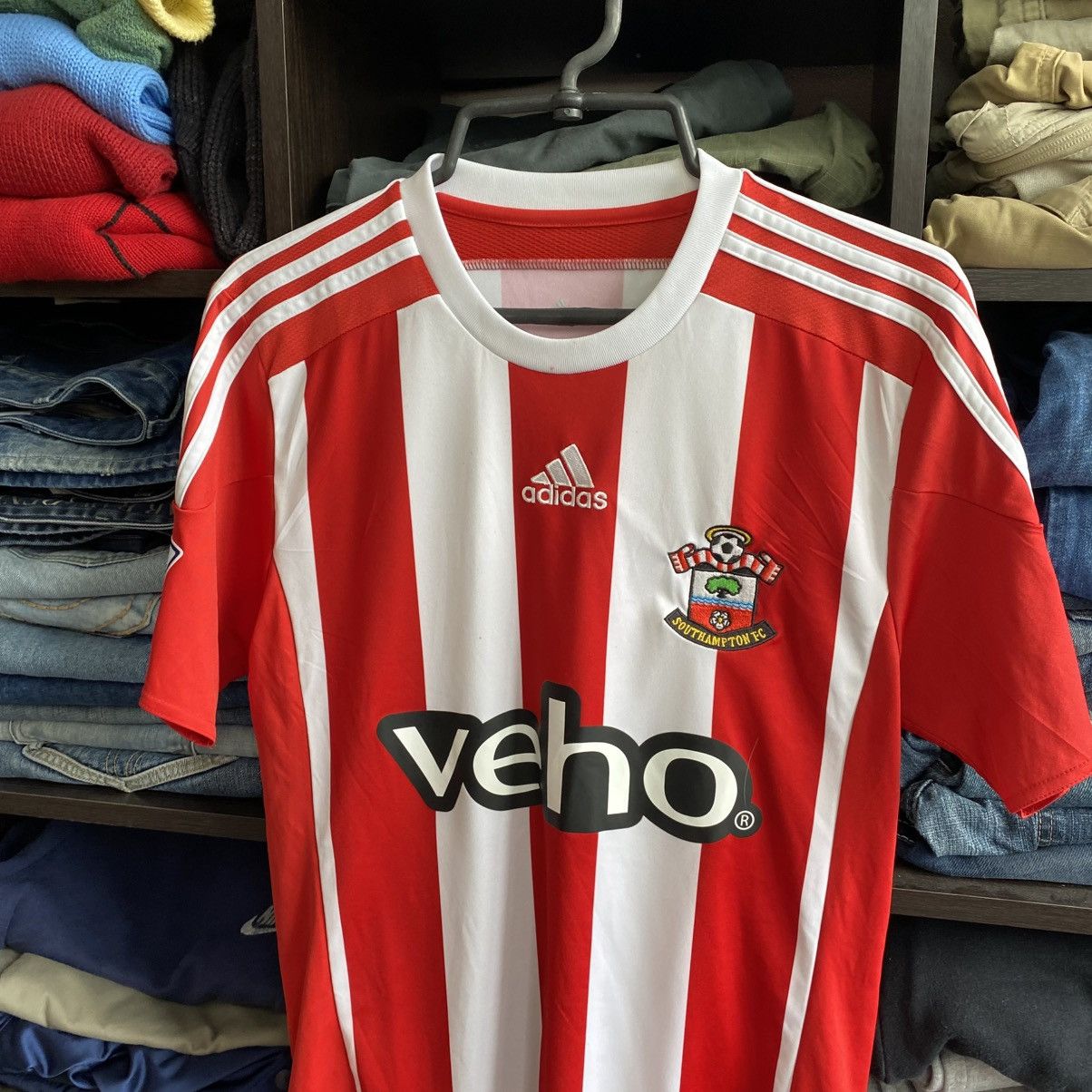 Adidas Mens Adidas Southampton 12 Shorty Player Home soccer jersey Size US S / EU 44-46 / 1 - 2 Thumbnail