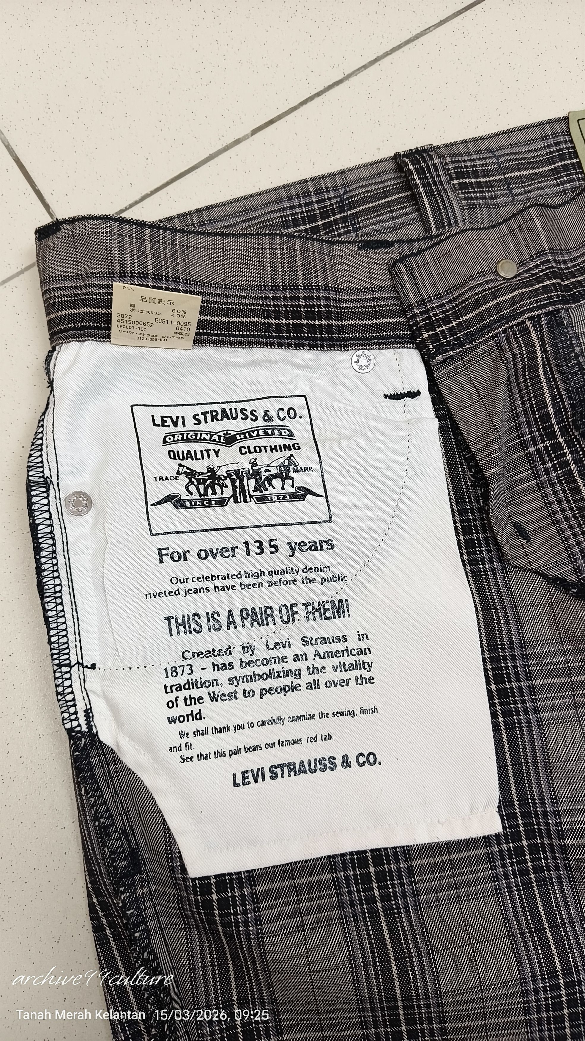 Levi's Levi’s Japan 511 Slim Plaid Tartan Checkered Trousers Size US 30 / EU 46 - 17 Thumbnail