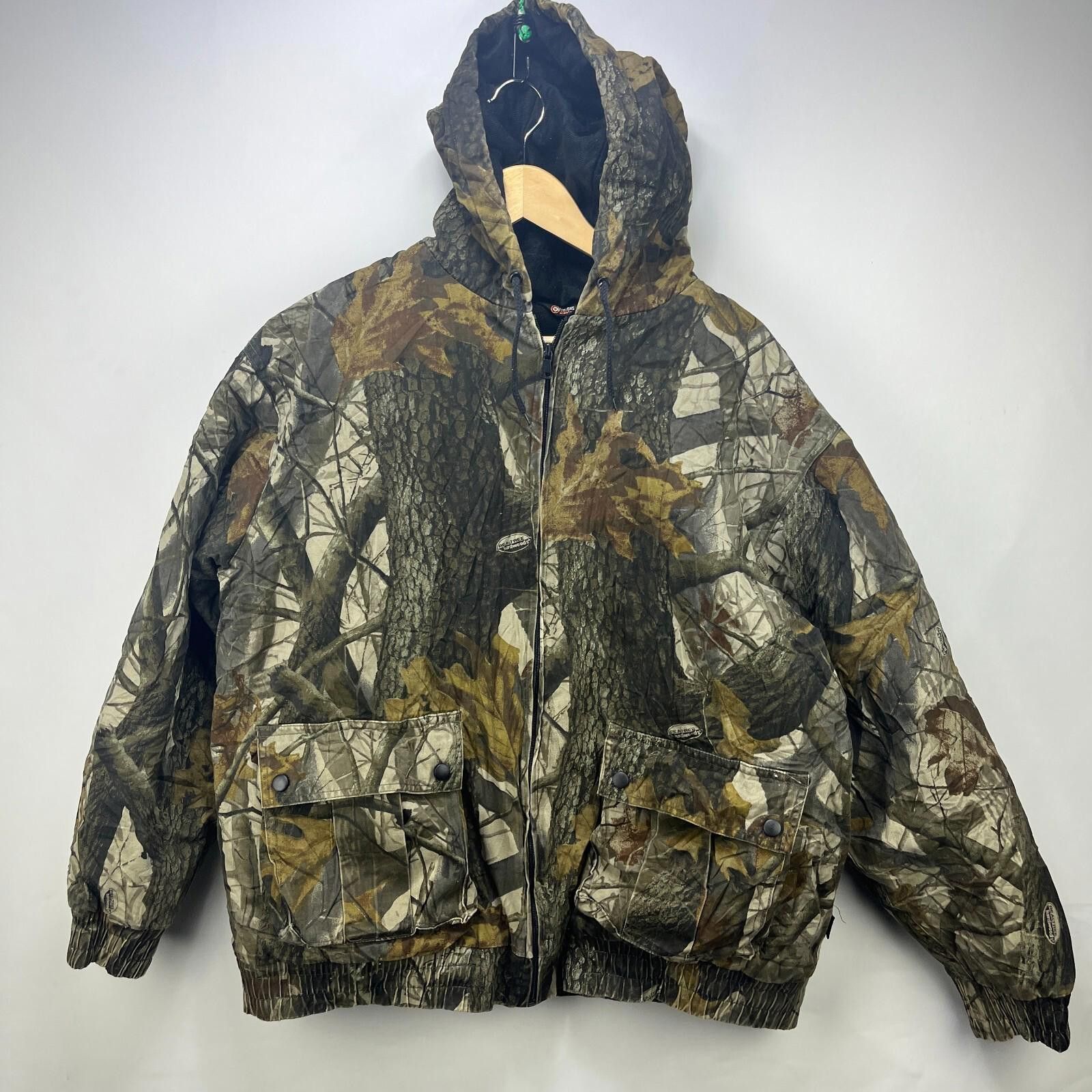 Vintage Vintage Real Tree Camo Hooded Thermal Jacket Large Size ONE SIZE - 1 Thumbnail