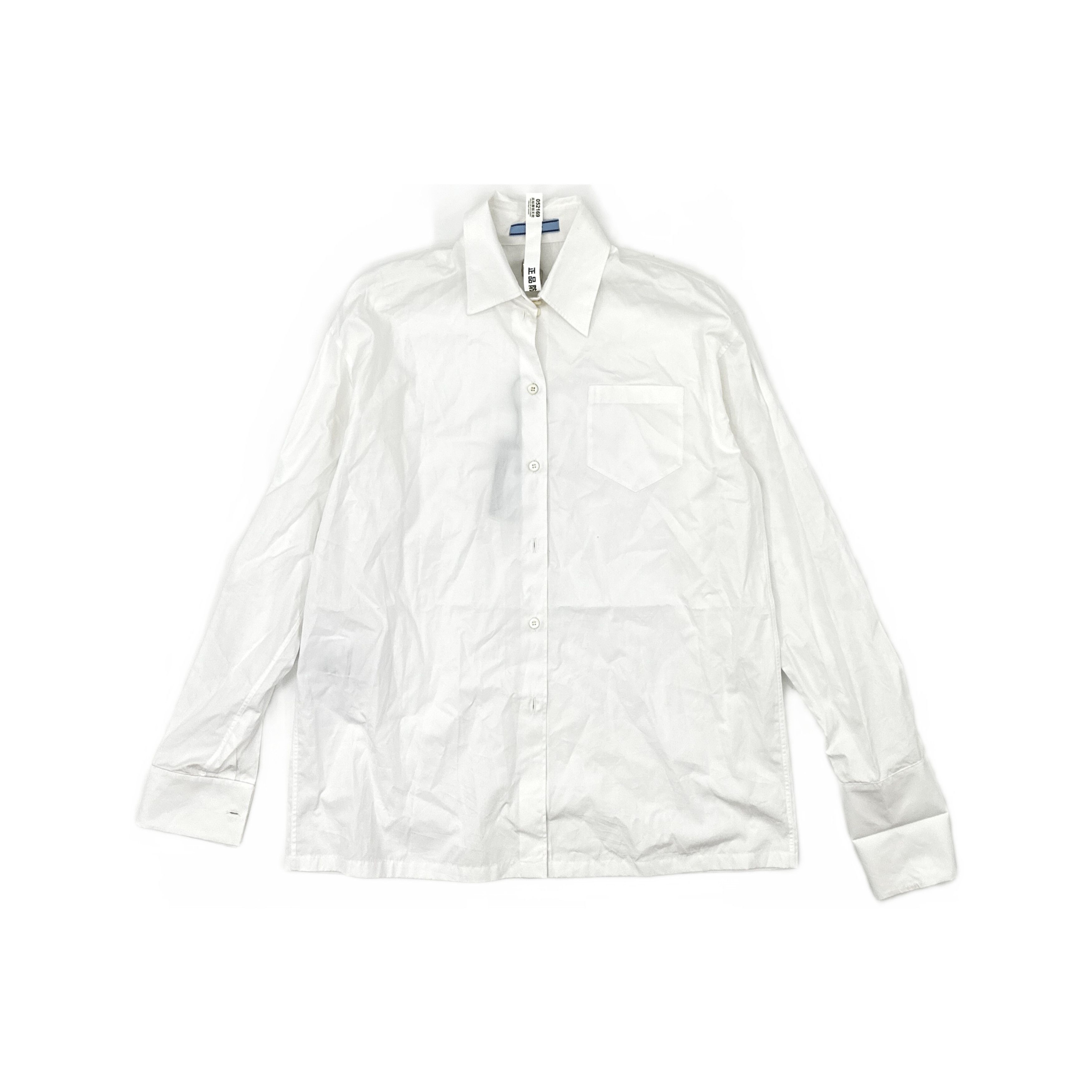 Prada Prada White Cotton Pocket Button Up Shirt Size 42 Size M / US 6-8 / IT 42-44 - 1 Thumbnail