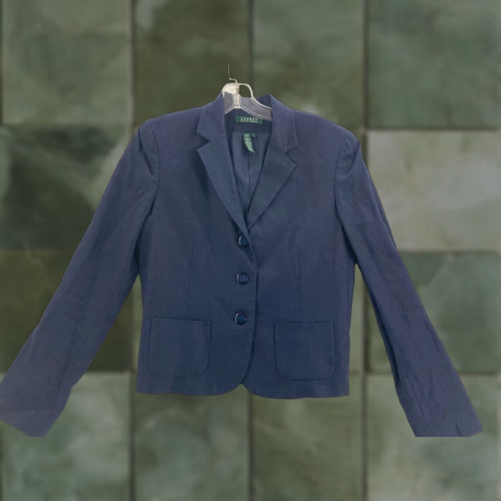 Ralph Lauren Lauren Ralph Lauren Jacket Womens 6 Blue Button Up Coat Shirt Jacket Blue Womens 6 Regular XS-XXL not included Size M / US 6-8 / IT 42-44 - 1 Thumbnail