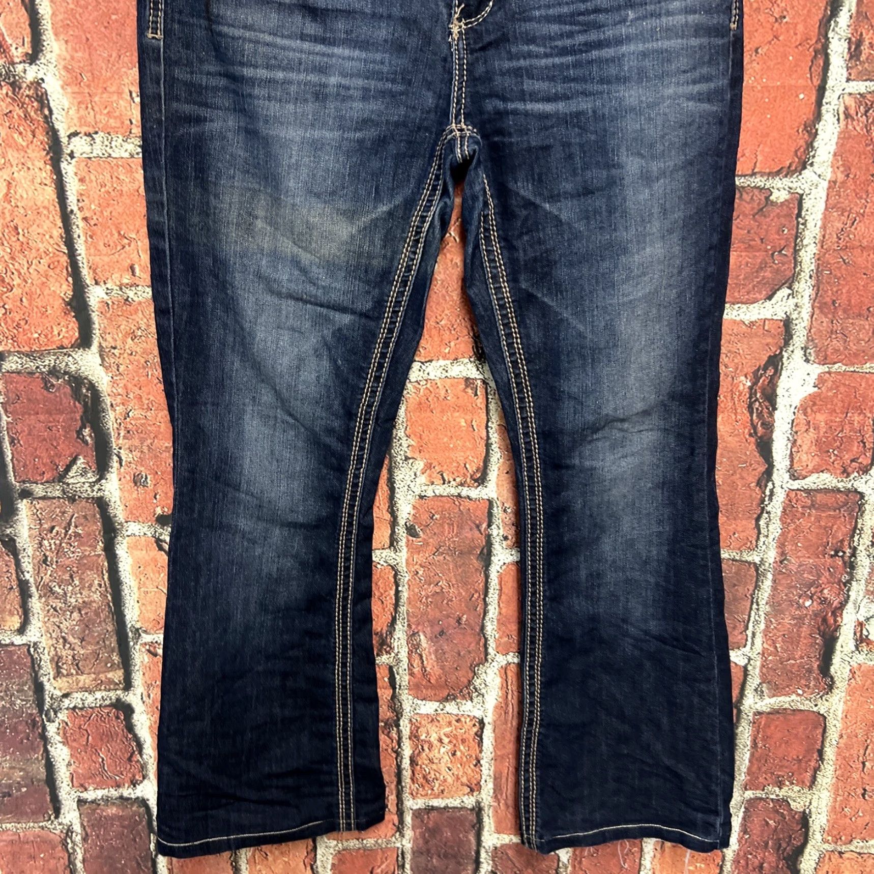 Vintage Seven7 Jeans Womens Size 10 Boot Cut Blue Stretch Embroidered Size 32" / US 10 / IT 46 - 2 Thumbnail
