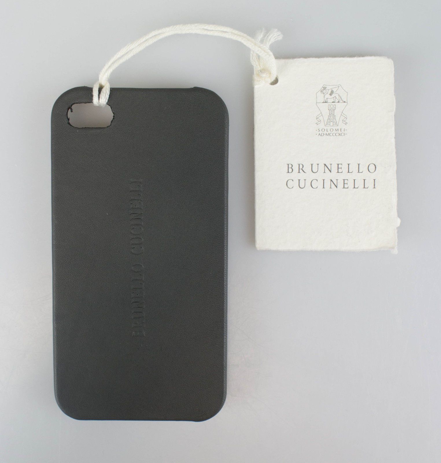 Brunello Cucinelli Brunello Cucinelli Ash Gray Leather Iphone Case Size ONE SIZE - 1 Thumbnail