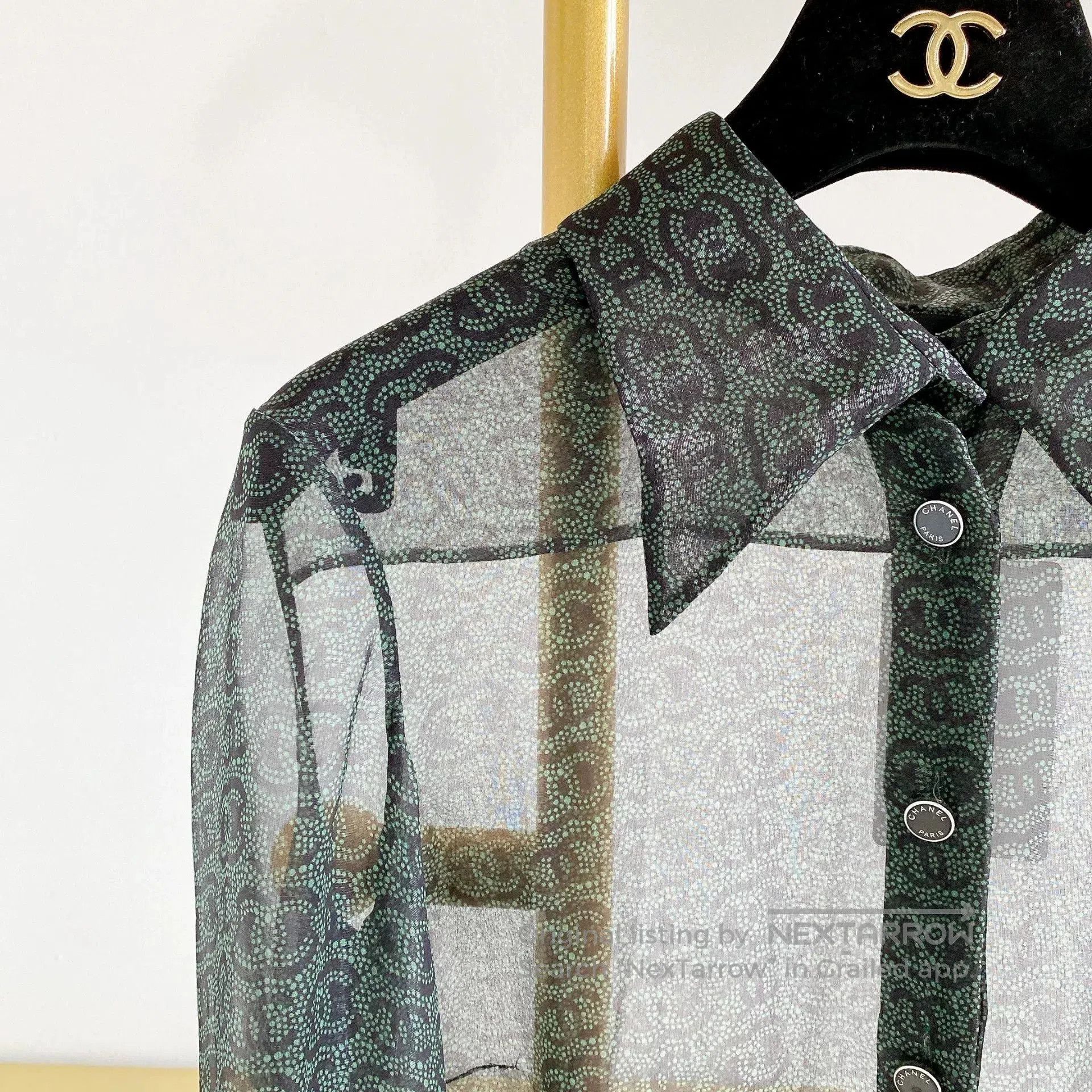 Chanel Chanel Logo Silk Long Sleeve Shirt. Size US S / EU 44-46 / 1 - 4 Thumbnail