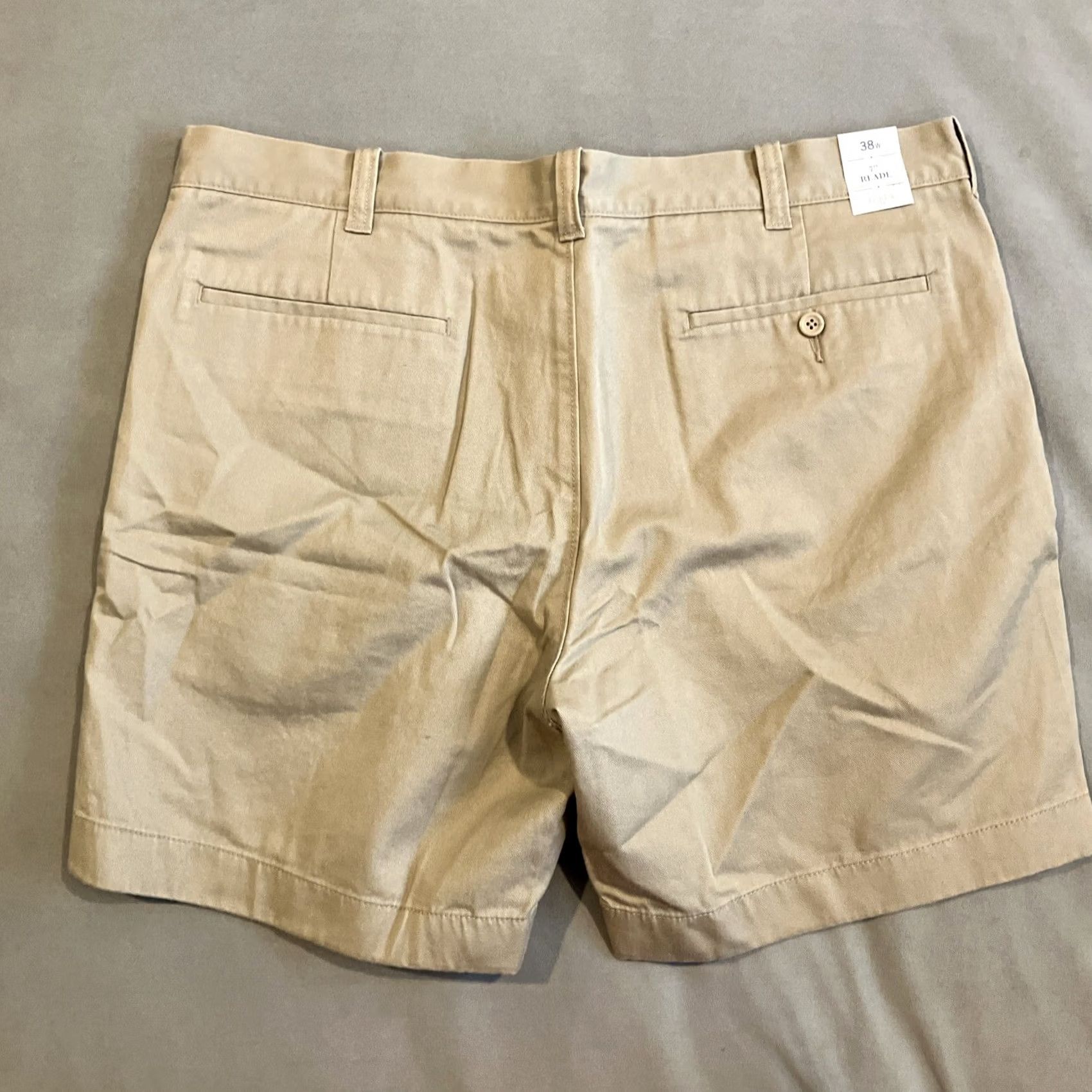 J.Crew J.CREW Reade Flat Front Khaki Stretch Cotton Shorts 38 Waist 7 Inseam Beige Mens Size US 38 / EU 54 - 3 Thumbnail
