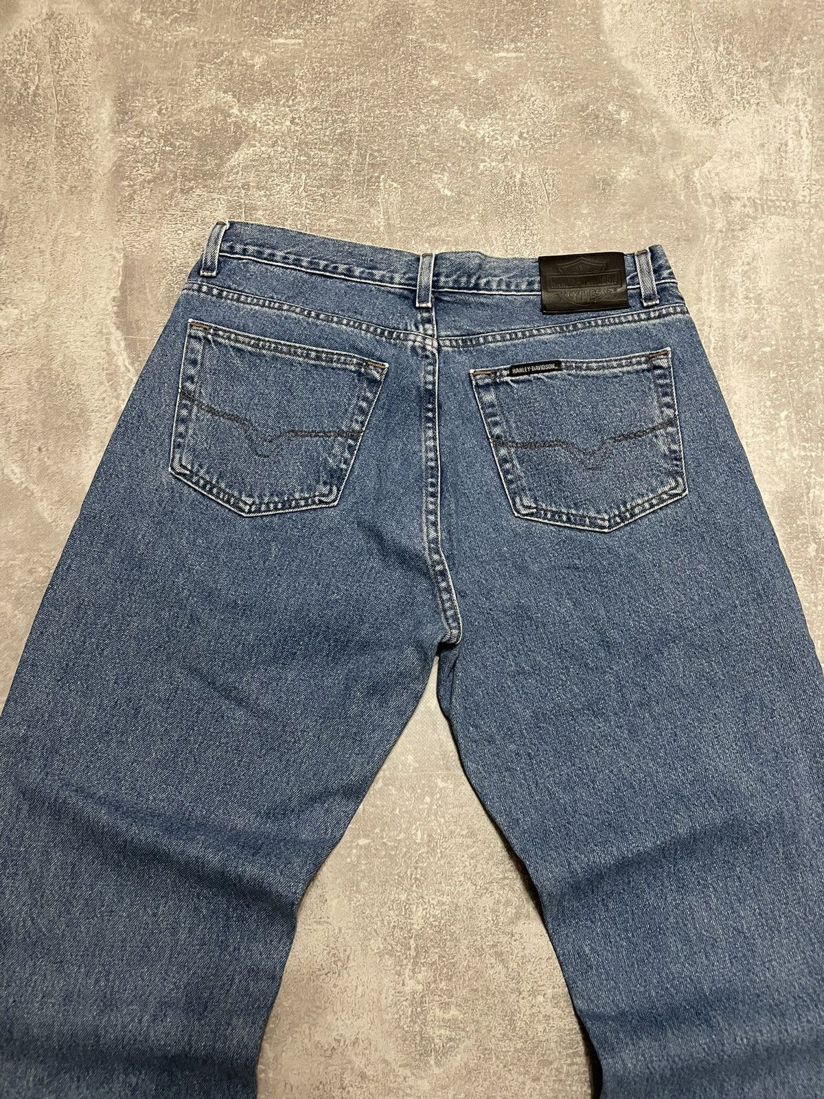 Harley Davidson × Vintage Vintage Harley Davidson Buggy Blue Denim Jeans Y2K 34/30 Size US 34 / EU 50 - 17 Thumbnail