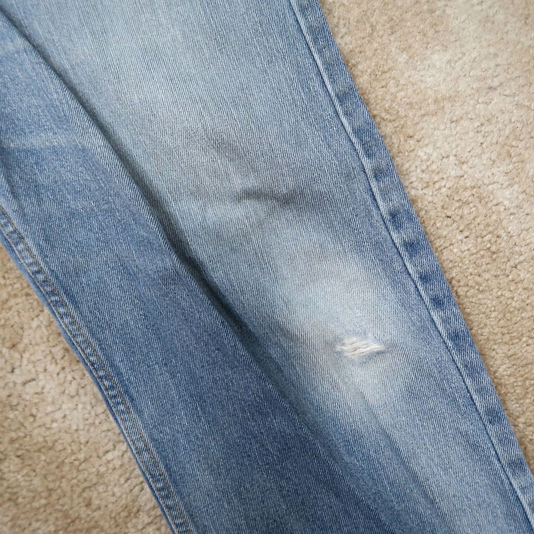 Levi's Levi's 505 Regular Fit Jeans Men's 36x32 Blue Denim Distressed Vintage USA 90s Straight Pants Mens Size US 36 / EU 52 - 3 Thumbnail