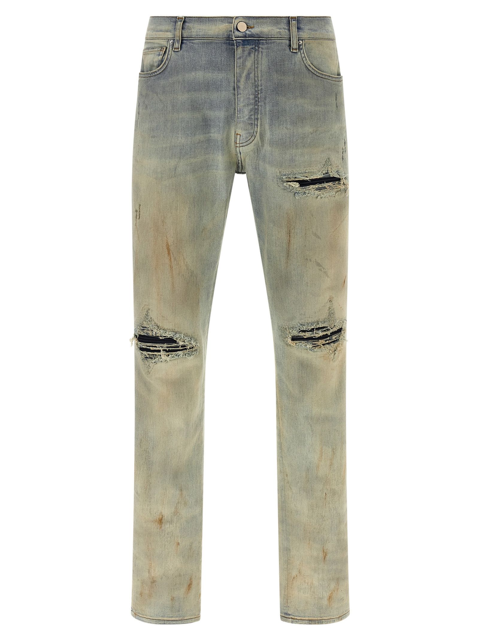 Amiri Amiri MX1 White Leather White Denim Jeans Size 31 NEW | Grailed