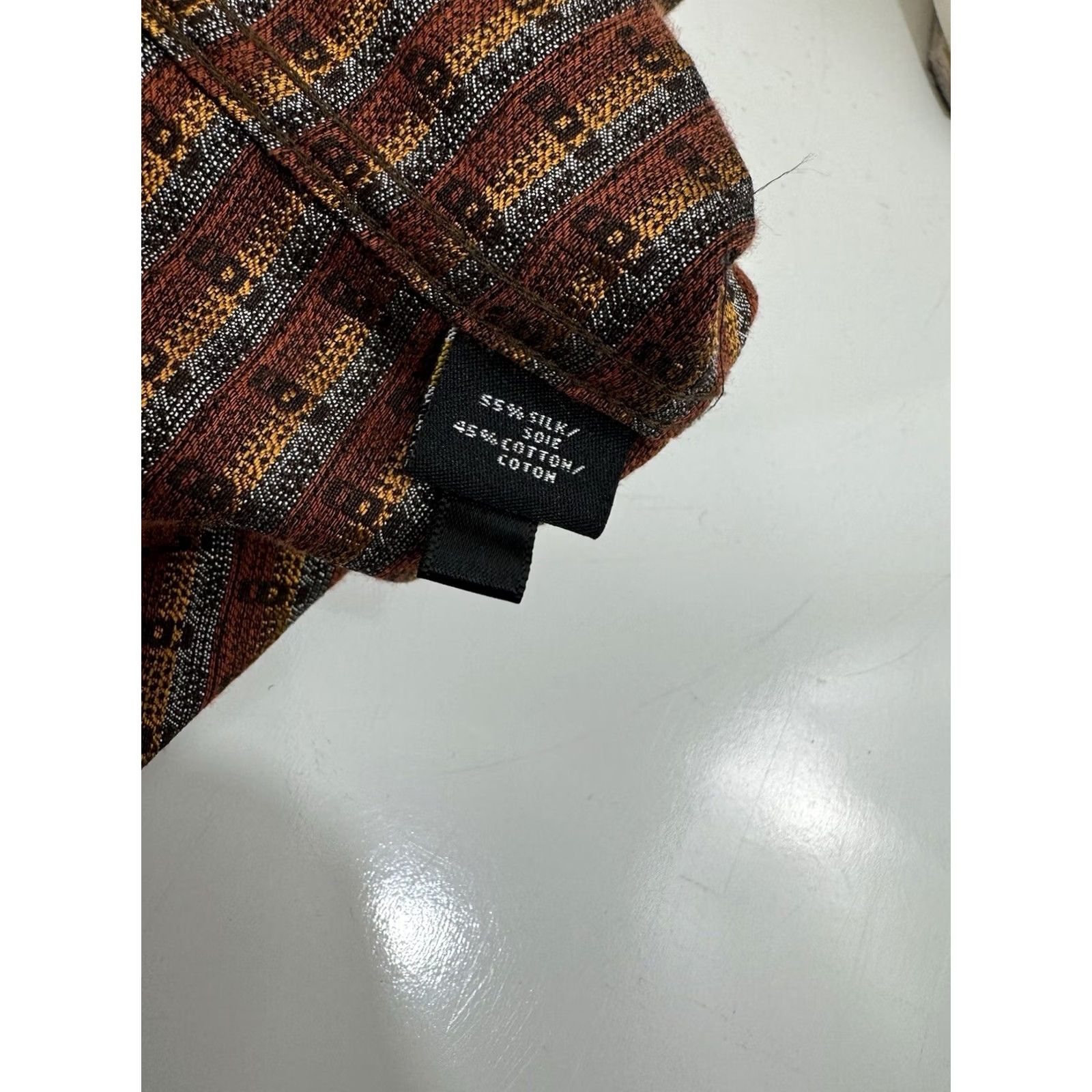 Vintage Jhane Barnes Mens L Shirt Silk Blend Geometric Rust Red White Orange Size US L / EU 52-54 / 3 - 6 Thumbnail