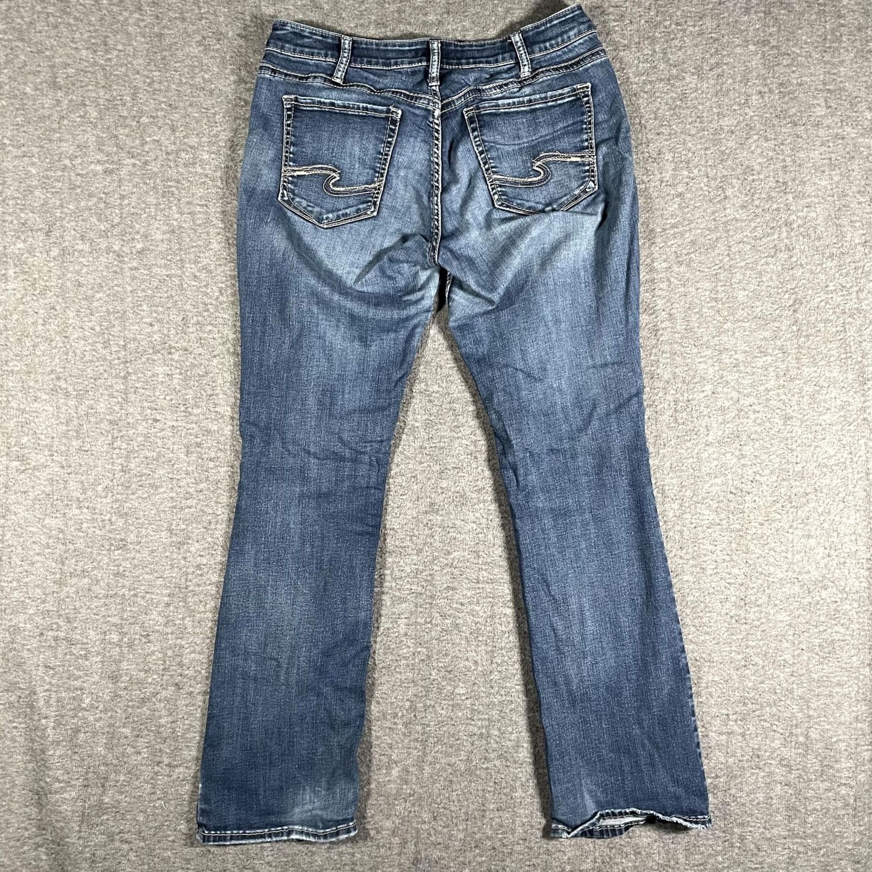 Silver Jeans Co. Silver Jeans Suki Womens 38x33 Slim Bootcut Denim Stretch Embroidered Boot Jeans Size 26" / US 2 / IT 38 - 3 Thumbnail