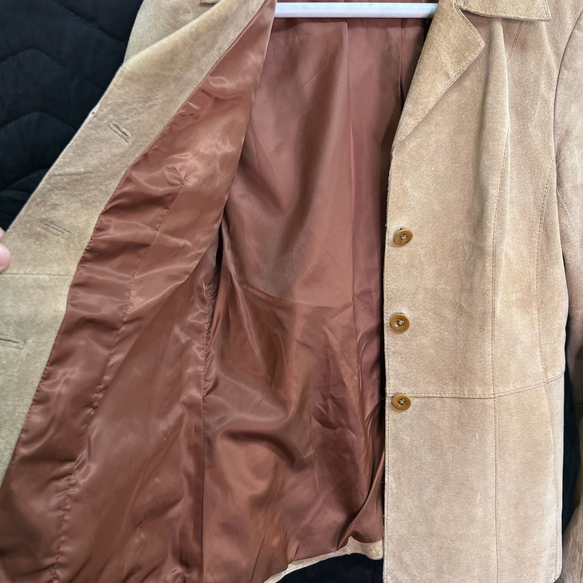 Other Anonymous John Carlisle Tan Suede Button-Up Blazer Jacket Wo Size S / US 4 / IT 40 - 7 Thumbnail