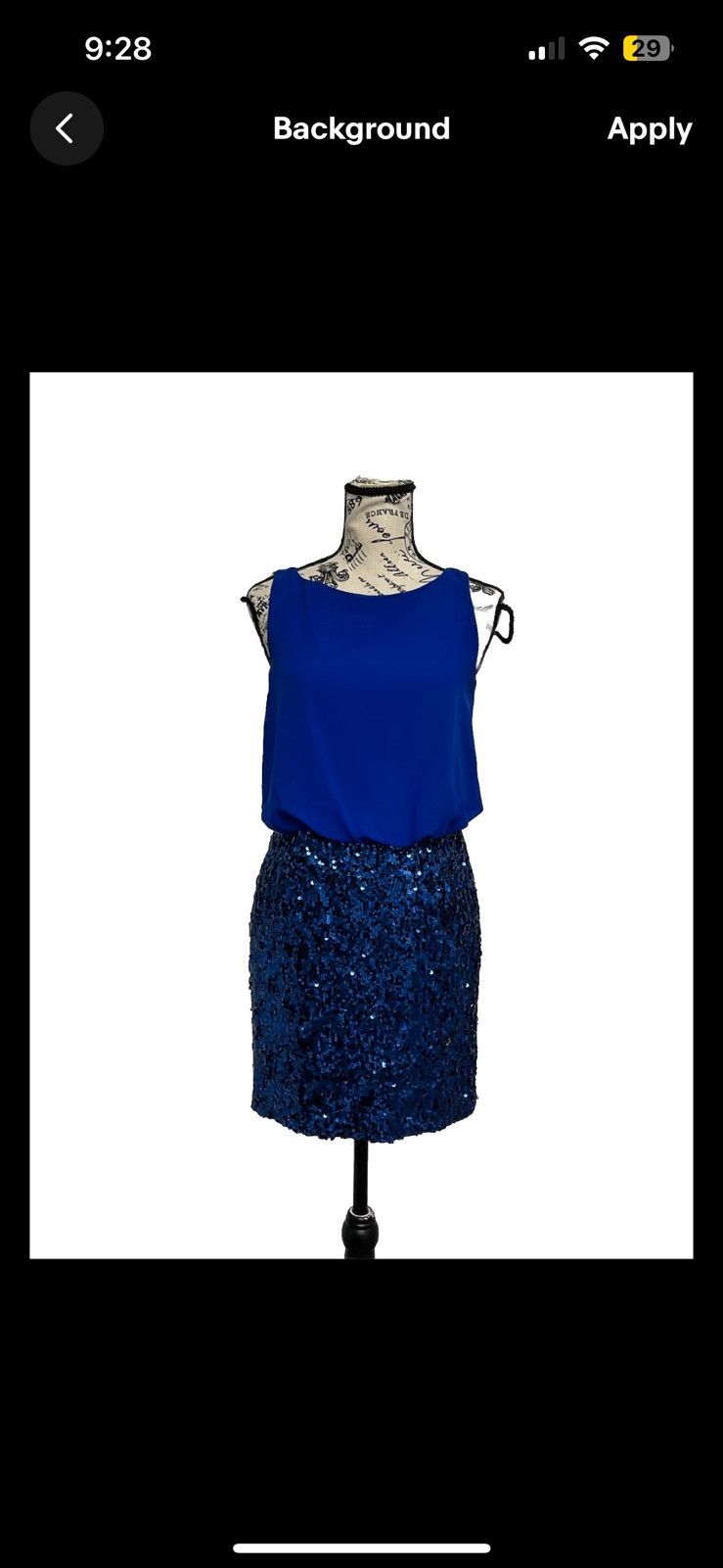 AQUA Aqua Chiffon Cami Sequin Mini Dress NYE Party Blue SZ 2 Size XS / US 0-2 / IT 36-38 - 1 Thumbnail