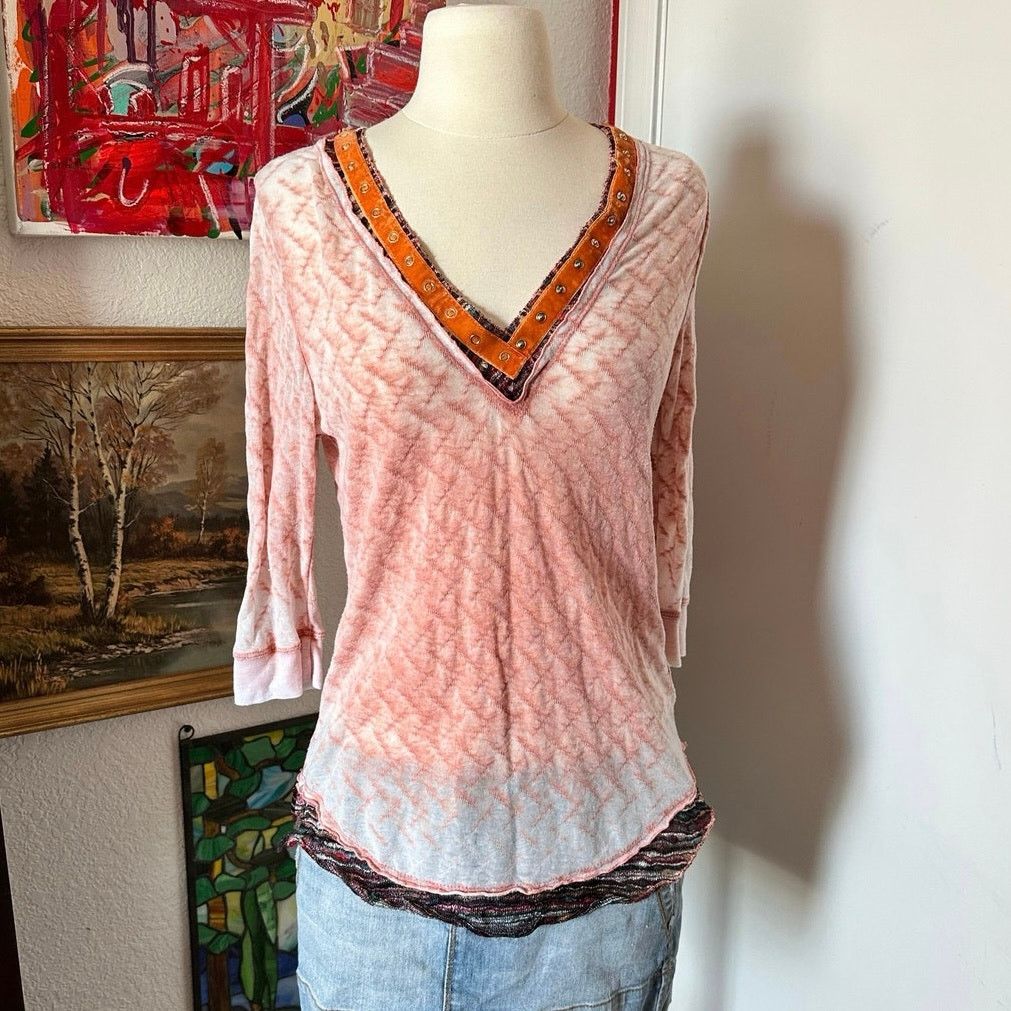 Other scrapbook orange and pink long sleeve shirt Size M / US 6-8 / IT 42-44 - 1 Thumbnail