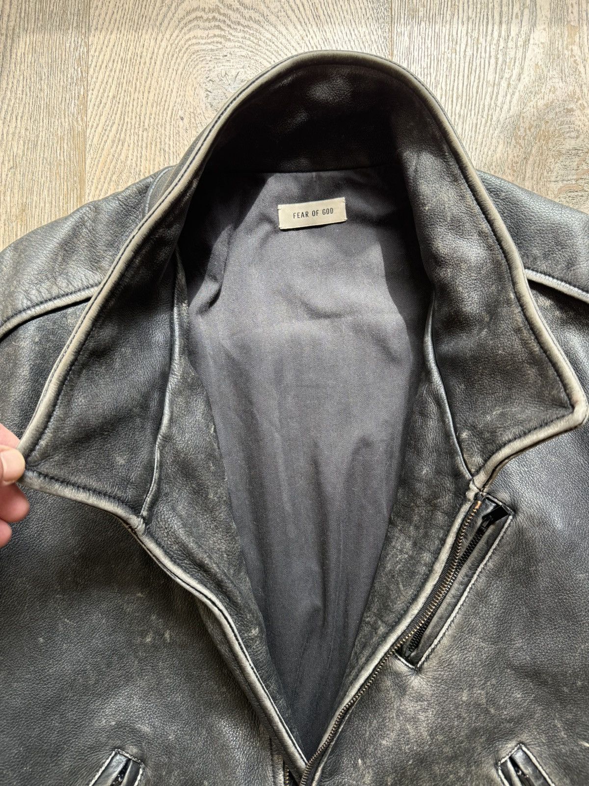 Fear of God Fear of God Distressed Leather Motorcycle Jacket Size US M / EU 48-50 / 2 - 4 Thumbnail