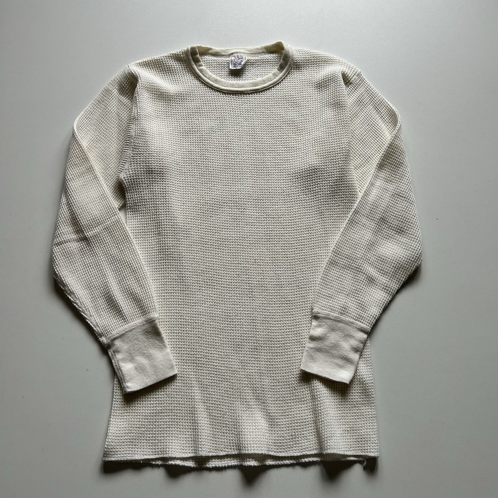 Vintage 90s Thermal Long Johns Shirt Large Long Sleeve White