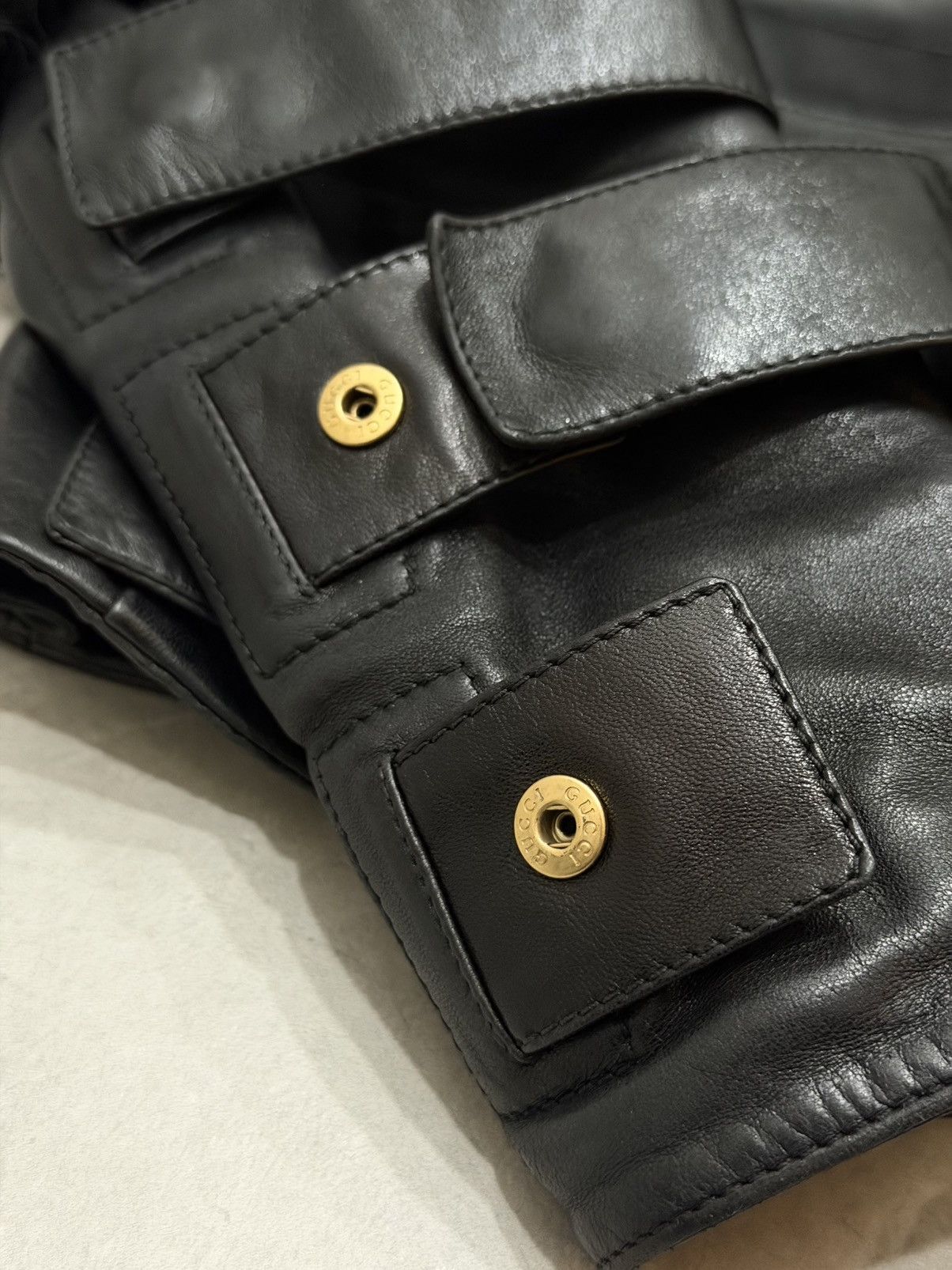 Gucci GUCCI Tom Ford FW2003 Beaver Fur Leather Jacket 2003 Buckles Size S / US 4 / IT 40 - 16 Thumbnail