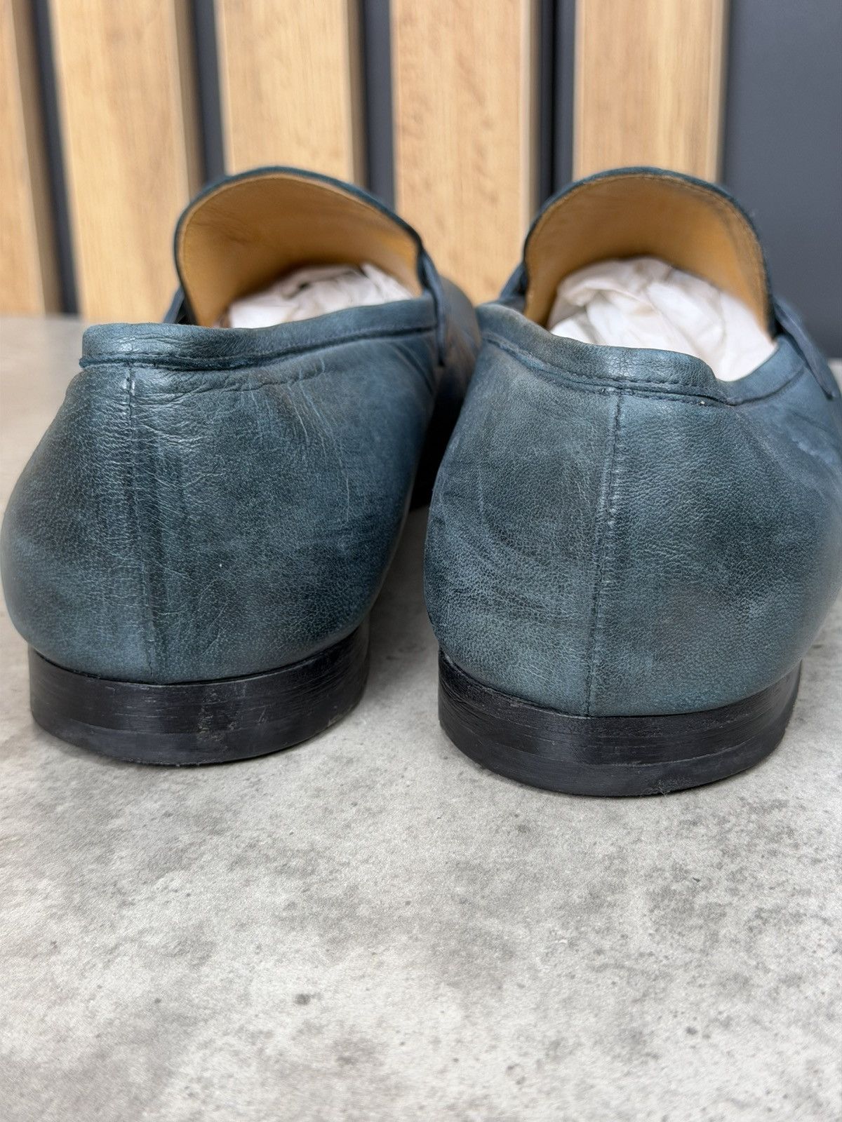 Doucal's Doucal’s Blue/Green Leather Penny Loafers EU 42 US 9 Size US 9 / EU 42 - 4 Thumbnail