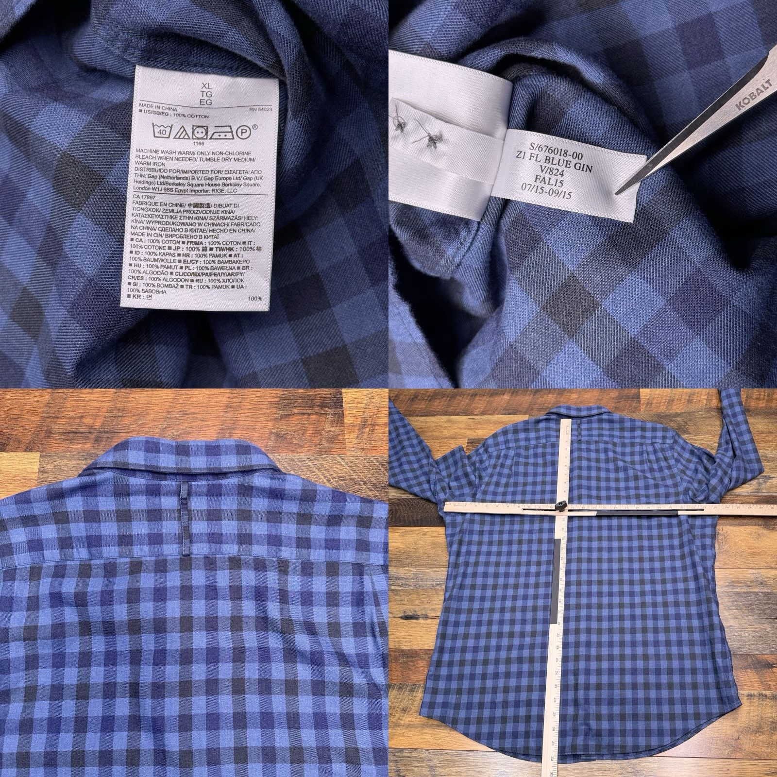 Banana Republic Banana Republic Shirt Mens XL Blue Slim Button-Up Check Flannel Size US XL / EU 56 / 4 - 8 Thumbnail