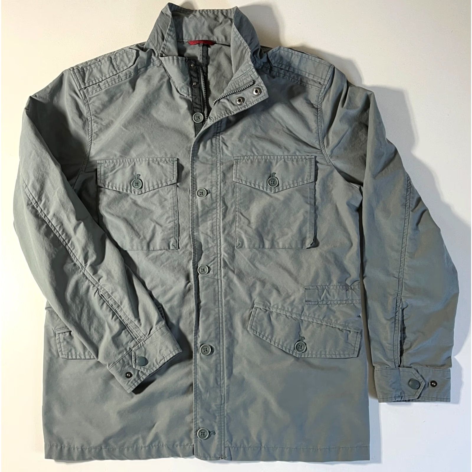 UNTUCKit VINTAGE UNTUCKit Vintner Field Jacket 40865 Men’s XL Gray Lightweight Pockets Canvas Cotton Blend Zip Button Fall Spring Mens Size US XL / EU 56 / 4 - 5 Thumbnail