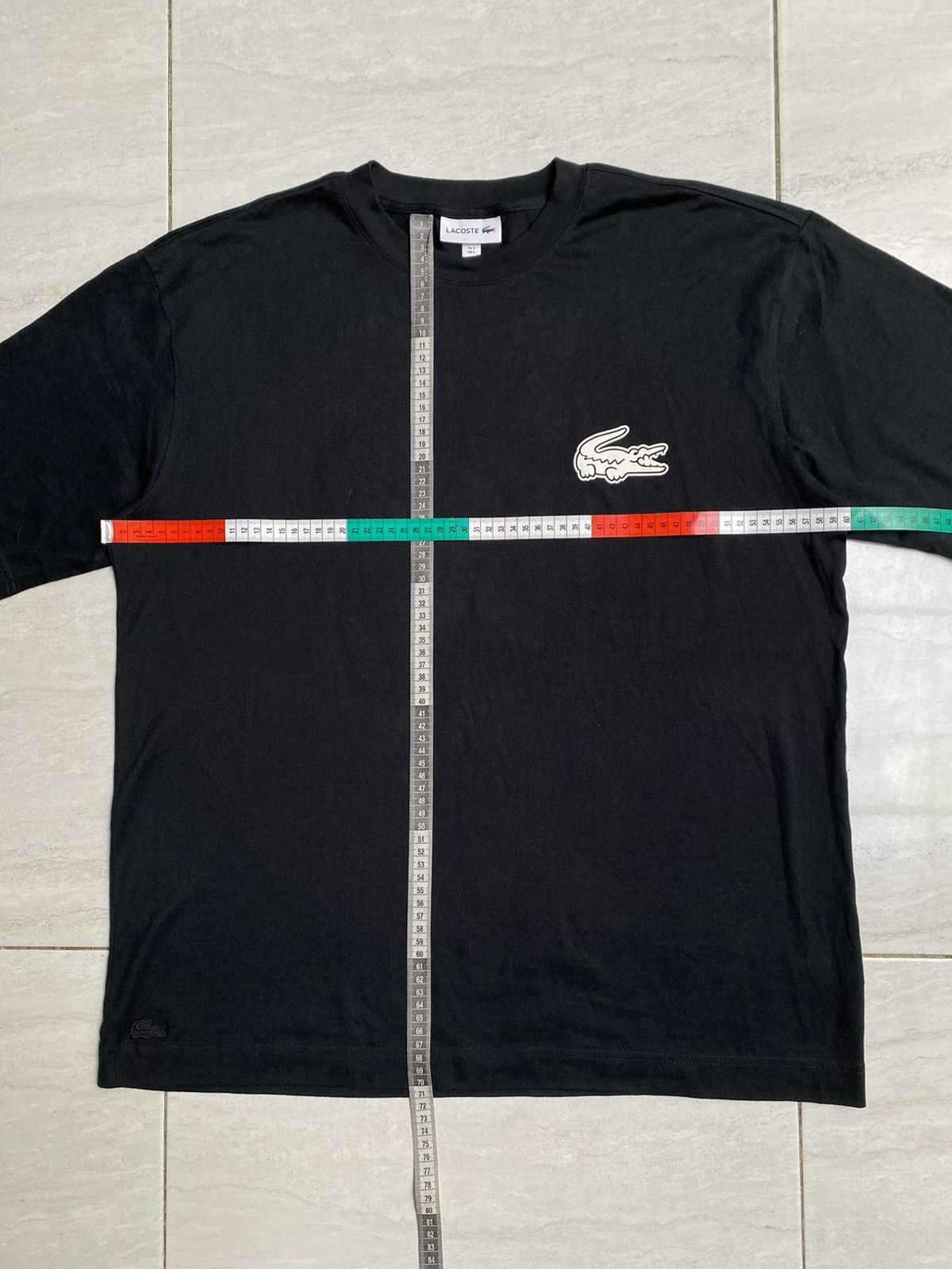 Lacoste LACOSTE Black Logo Oversize Boxy T-shirt Size US L / EU 52-54 / 3 - 2 Thumbnail