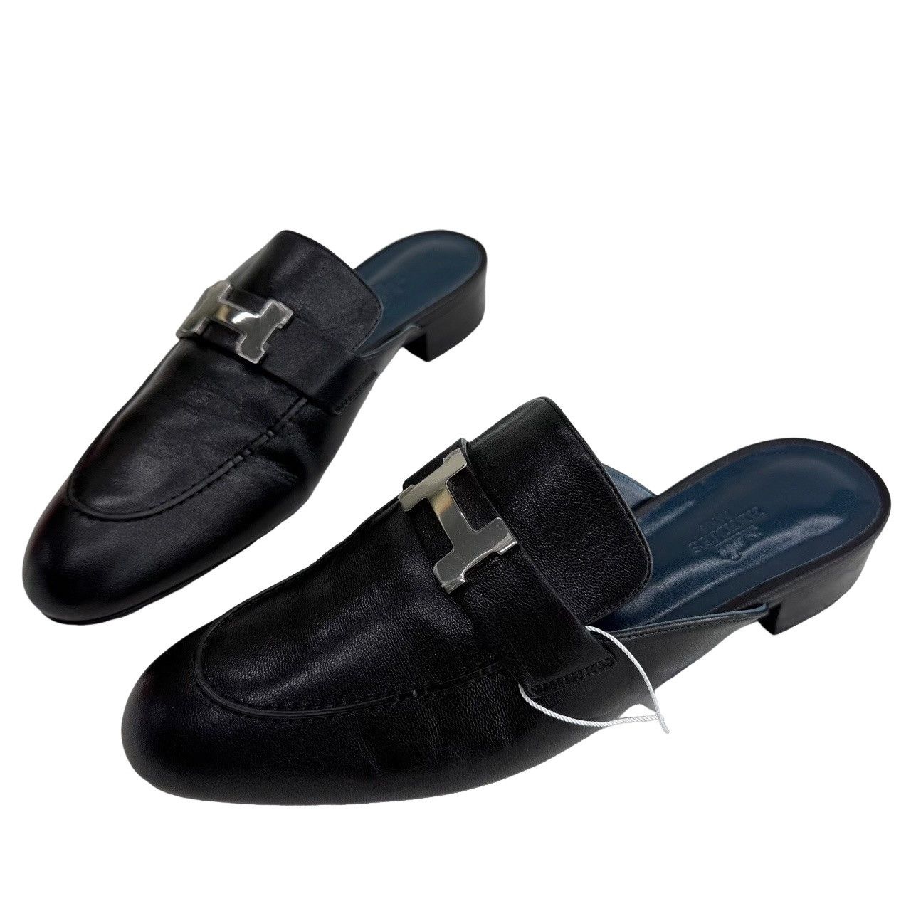 Hermes Hermes Trocadero Black Leather Mules Size 38.5 Size US 8.5 / IT 38.5 - 1 Thumbnail
