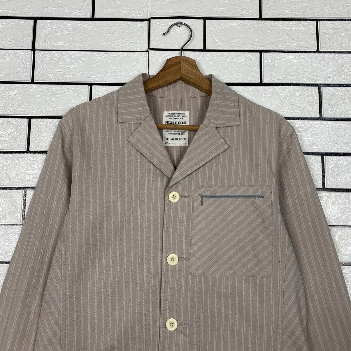 Issey Miyake 📌Vintage Hickory Chore Work Jacket Nicole Club For Men Size US M / EU 48-50 / 2 - 4 Thumbnail