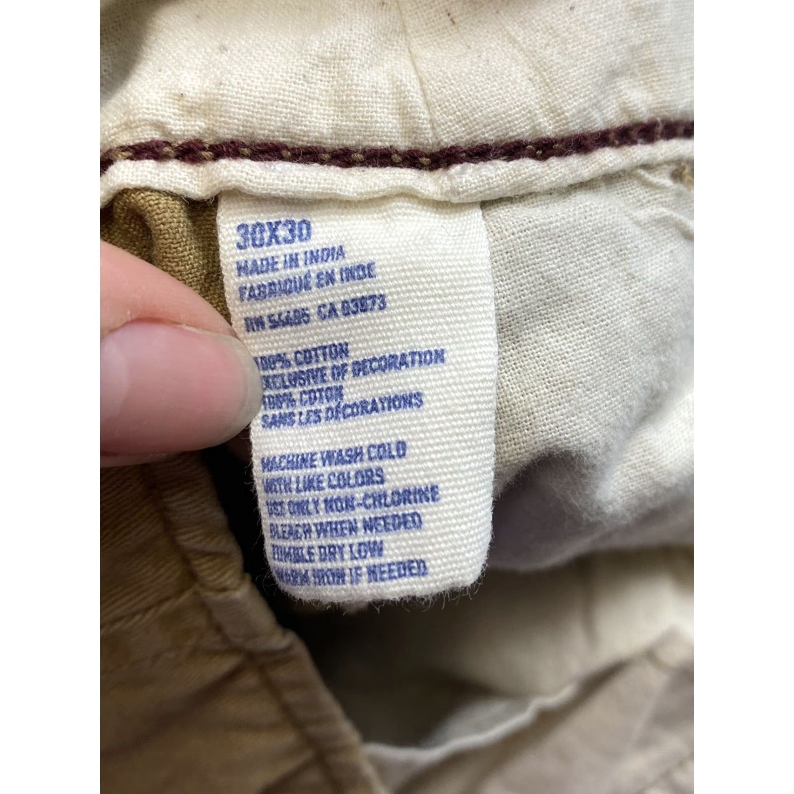 American Eagle Outfitters American Eagle Chino Pants Men Slim Straight 29 Inseam 27 Brown Khaki Q: 30x30 tag 27in inseam Size US 29 - 4 Thumbnail