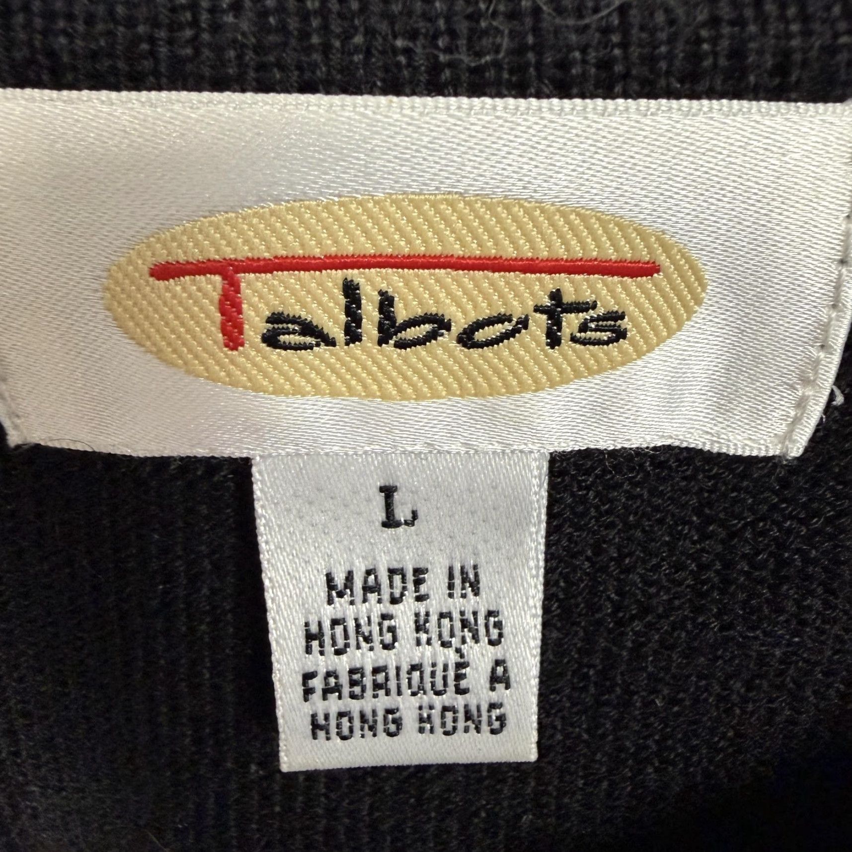 Talbots VINTAGE Talbots Dress Shirt Black Knit 90s Shoulder Pads Short Sleeve Knee Length Womens L Office Casual 90s Gothic Retro Womens Size L / US 10 / IT 46 - 4 Thumbnail