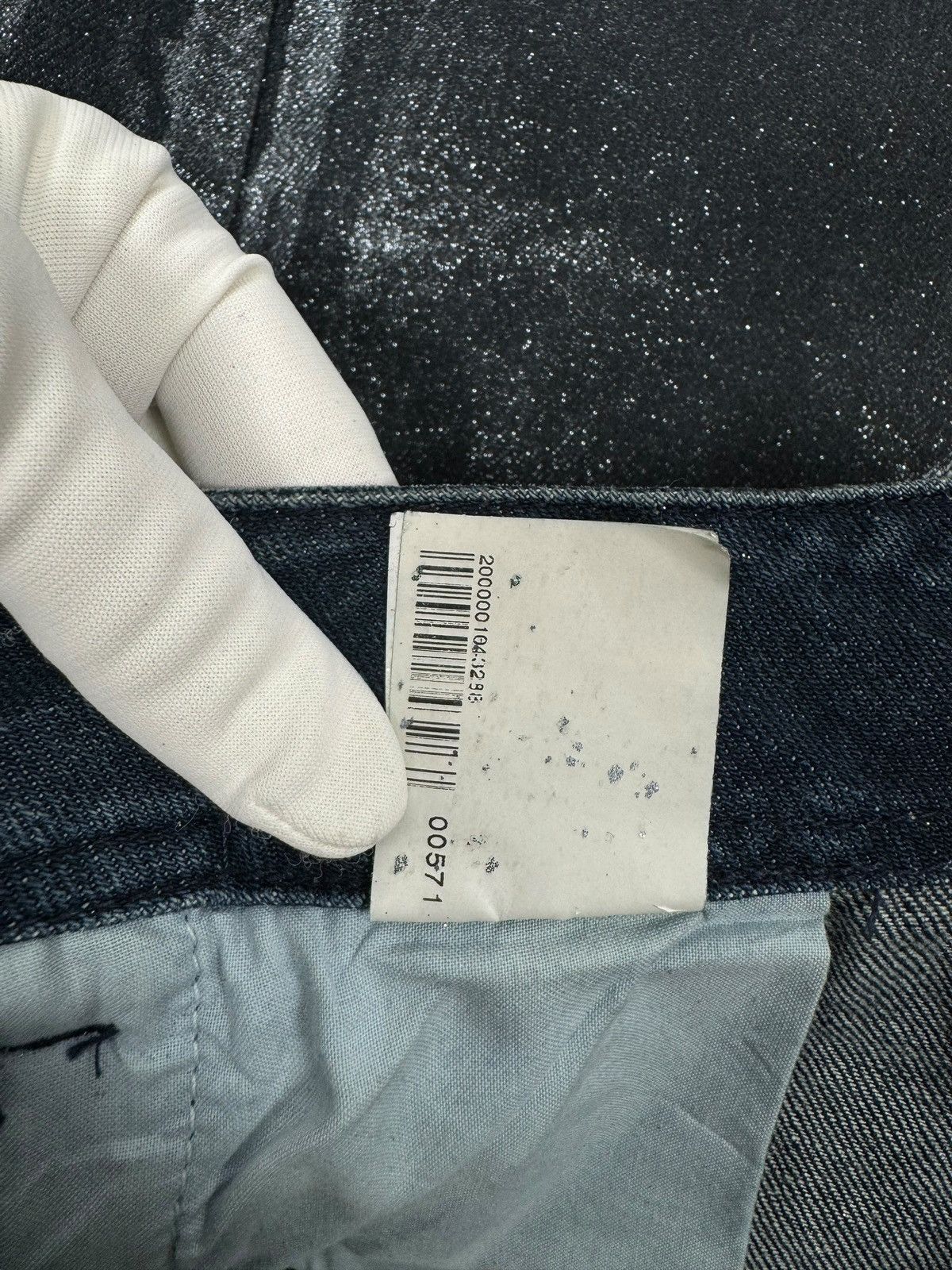 Just Cavalli × Vintage Just Cavalli Waxed Glitter Jeans Cropped Ankle Zip size 28 Size 28" / US 6 / IT 42 - 13 Thumbnail