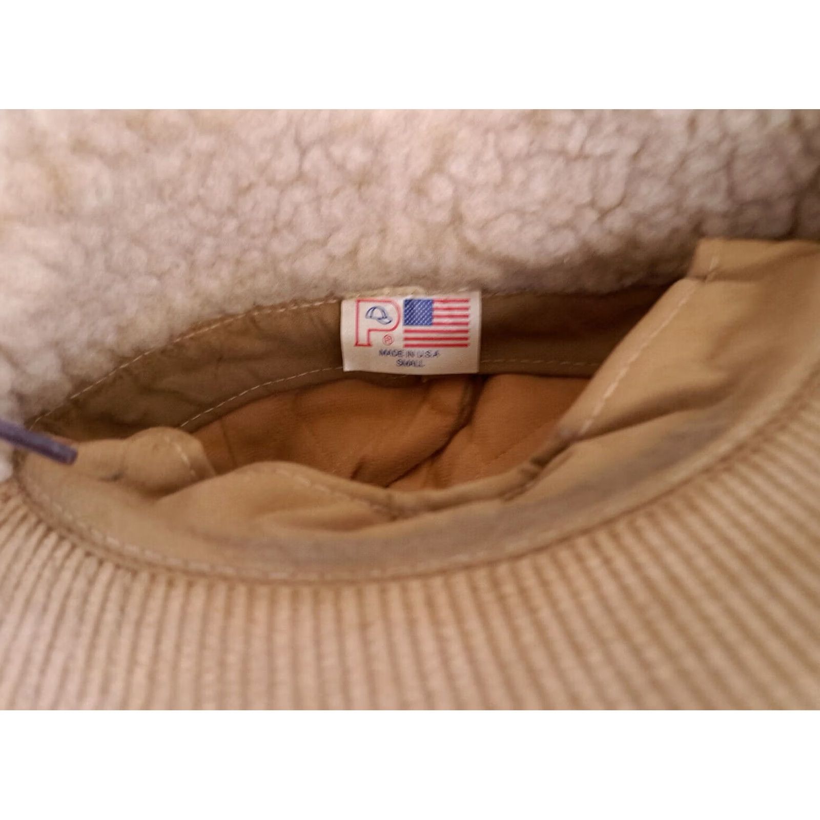 Vintage VINTAGE USA Brown Corduroy Insulated Hat with Ear Flaps Small Men United States Corduroy Baseball Cap CAT Pattern: Solid Size ONE SIZE - 3 Thumbnail