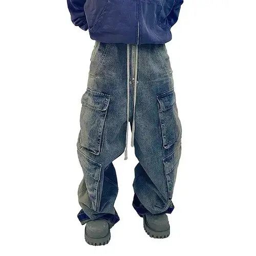 Jean High Street Washed Gradient Heavy Duty Work Jeans Size US 34 / EU 50 - 3 Thumbnail