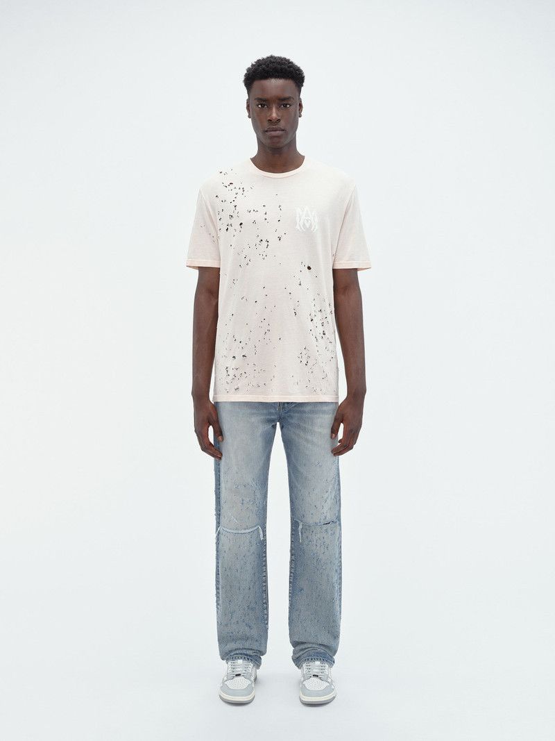 Amiri o1mle0426 Washed Shotgun Short Sleeve Tee Shirt in Neutrals Size US XXL / EU 58 / 5 - 1 Thumbnail